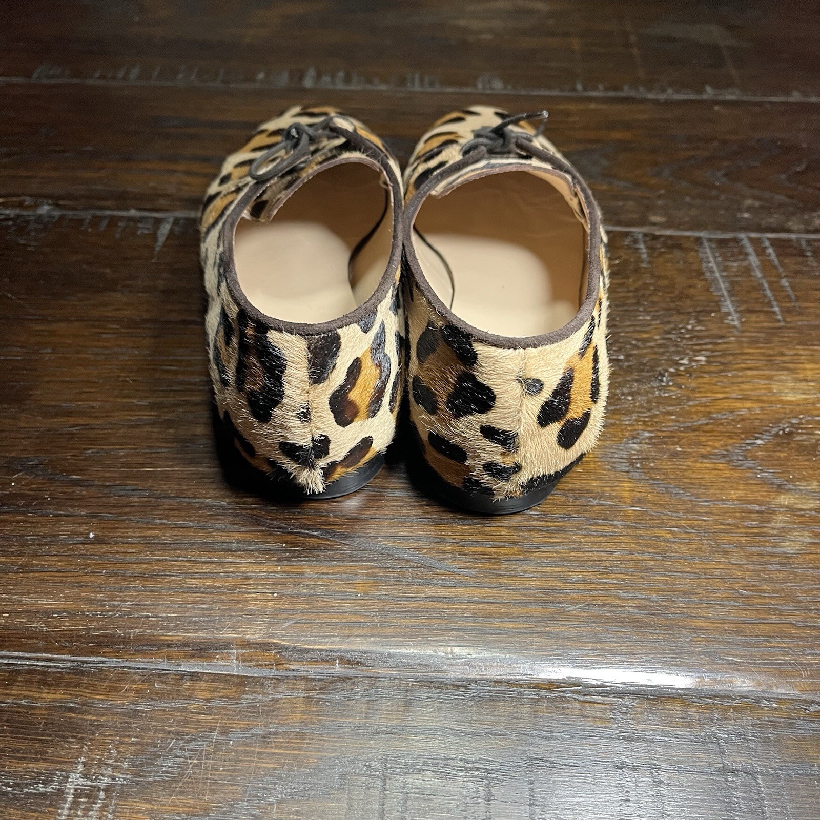 Wait and See Leopard Pony Shoes Italy Lightweight Lace Ups Brogues Sz 38