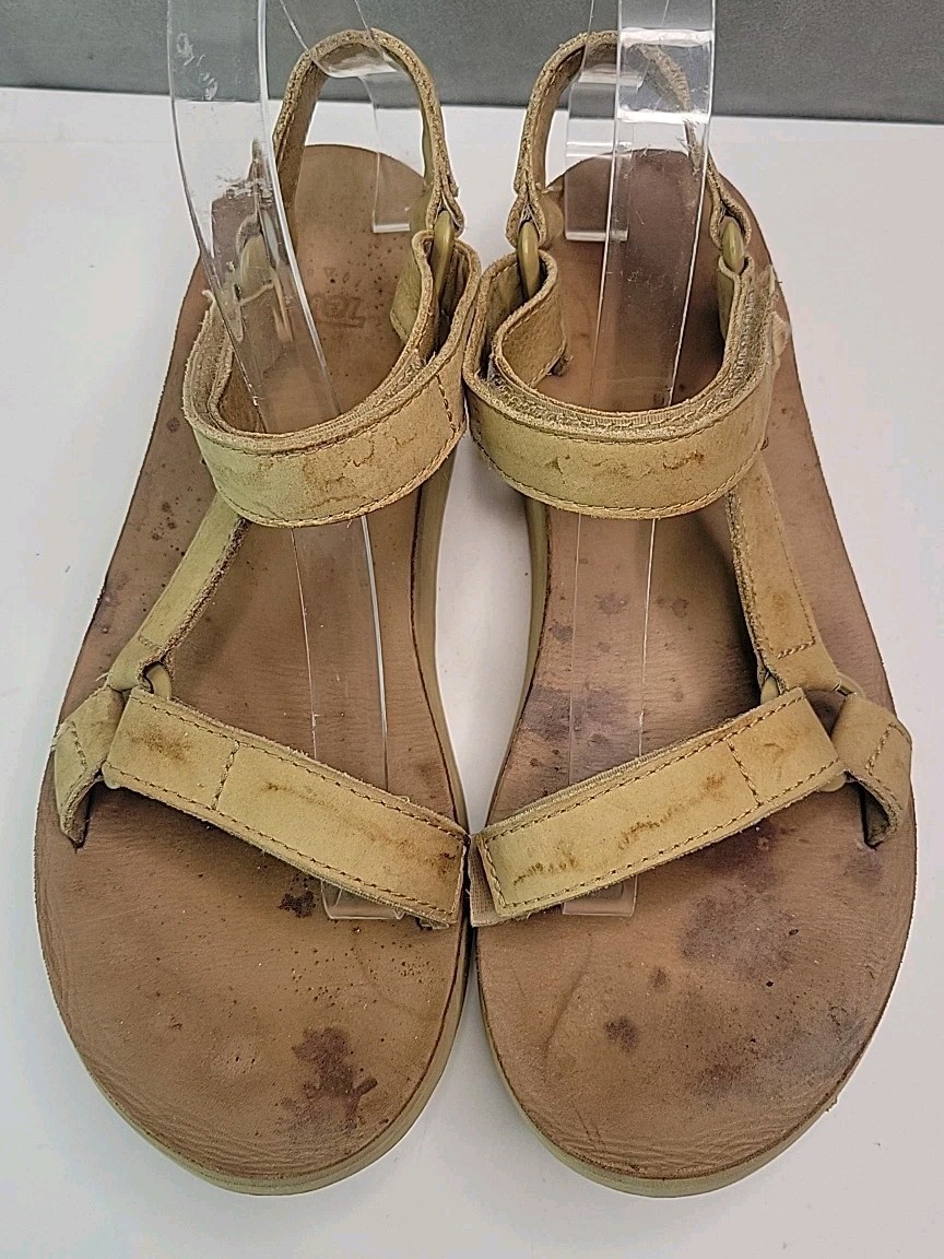 Teva Leather Midform Universal Tan Strappy Sandals Comfort Hiking Womens Size 9