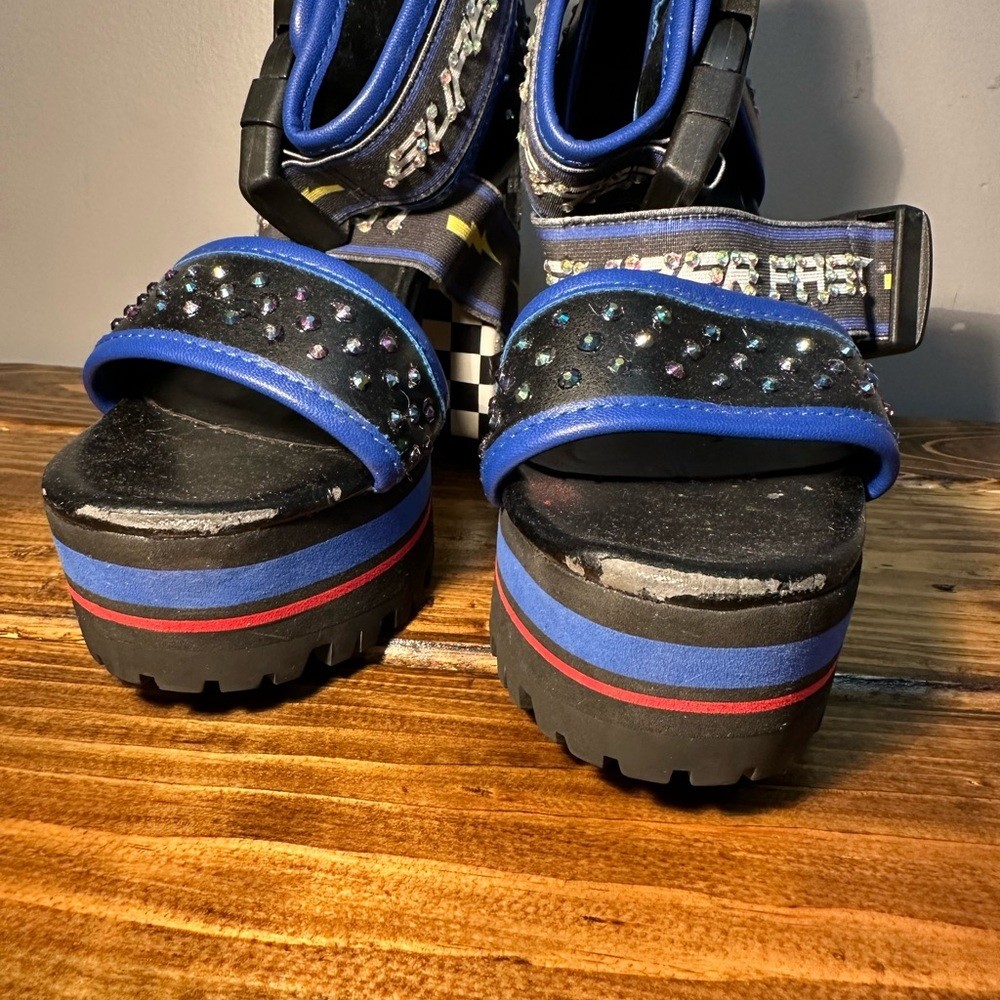 DOLLSKILL FINISH FIRST MOTO HEELS 7M