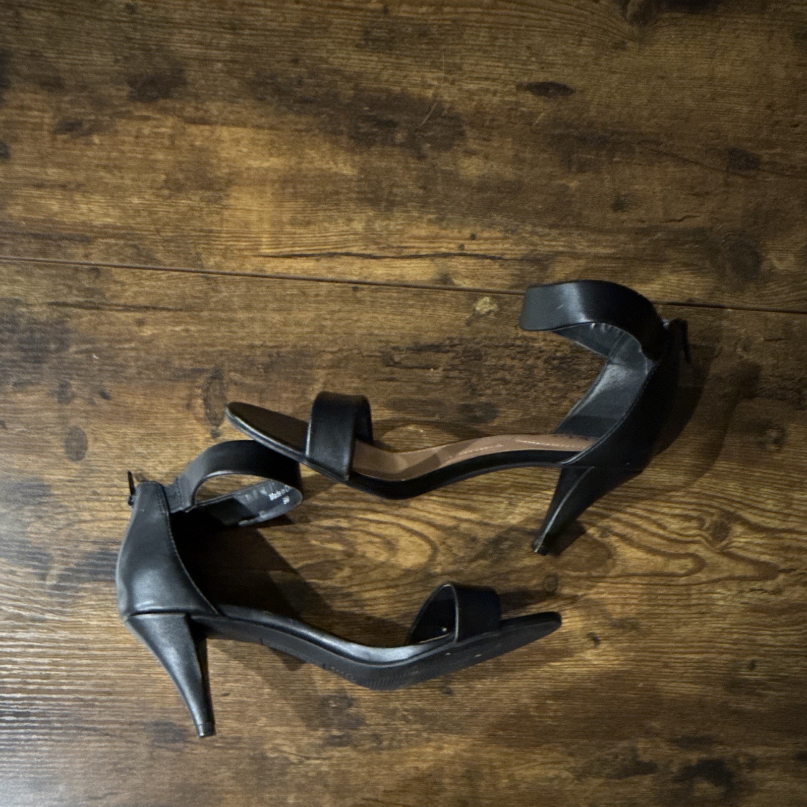 Style & Co. Women’s Black Open Toe Ankle Strap Zip Strappy Heels 9M