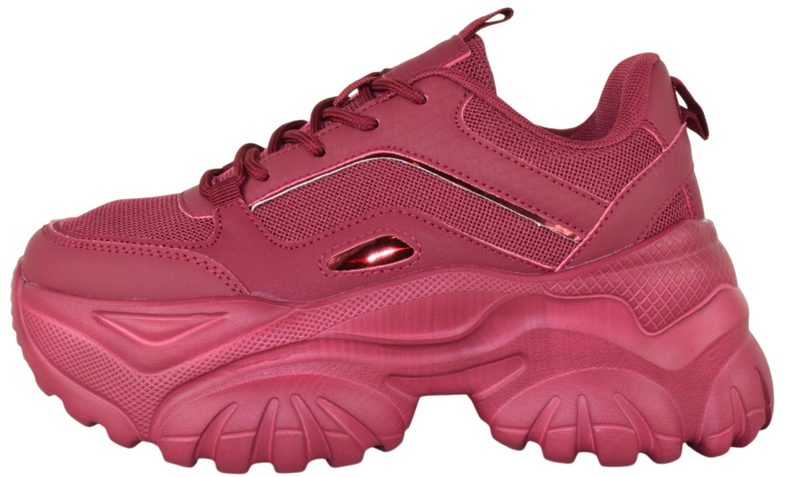 Berness Women Chunky Platform Sneaker Thick Sole Walking HANNA Burgundy Wine Red