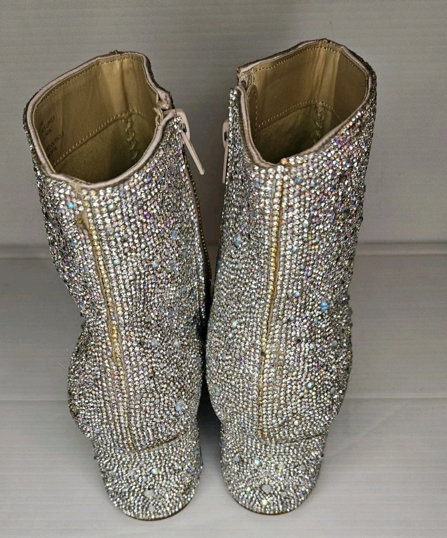 Betsey Johnson Women’s Cady Ankle Boot, Rhinestone, 9.6