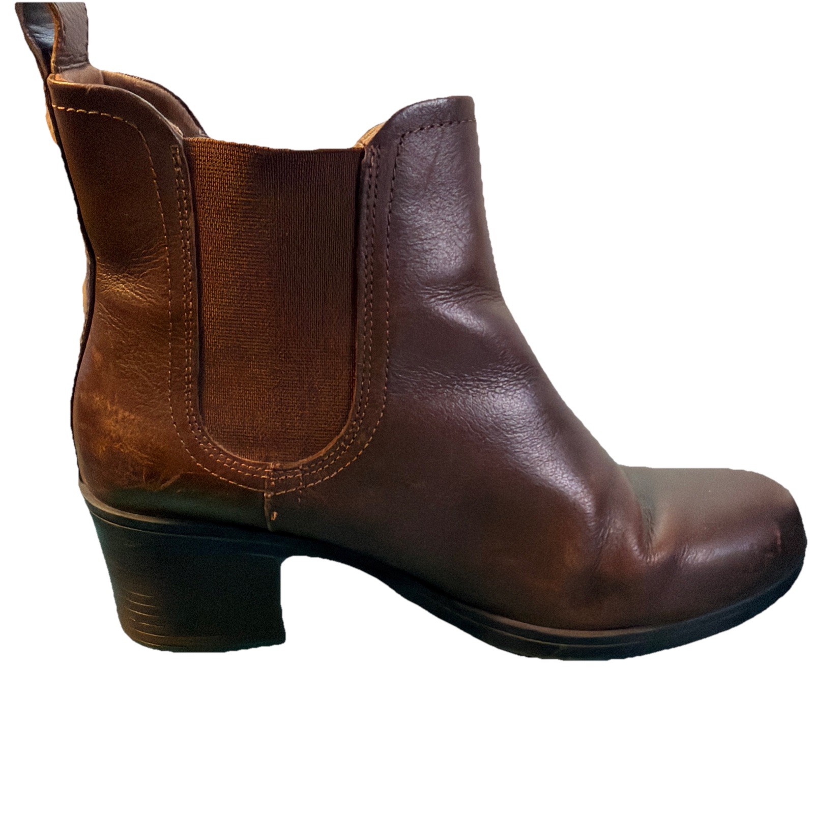 Clarks Mariella Brown Leather Chelsea Boots Womans 8