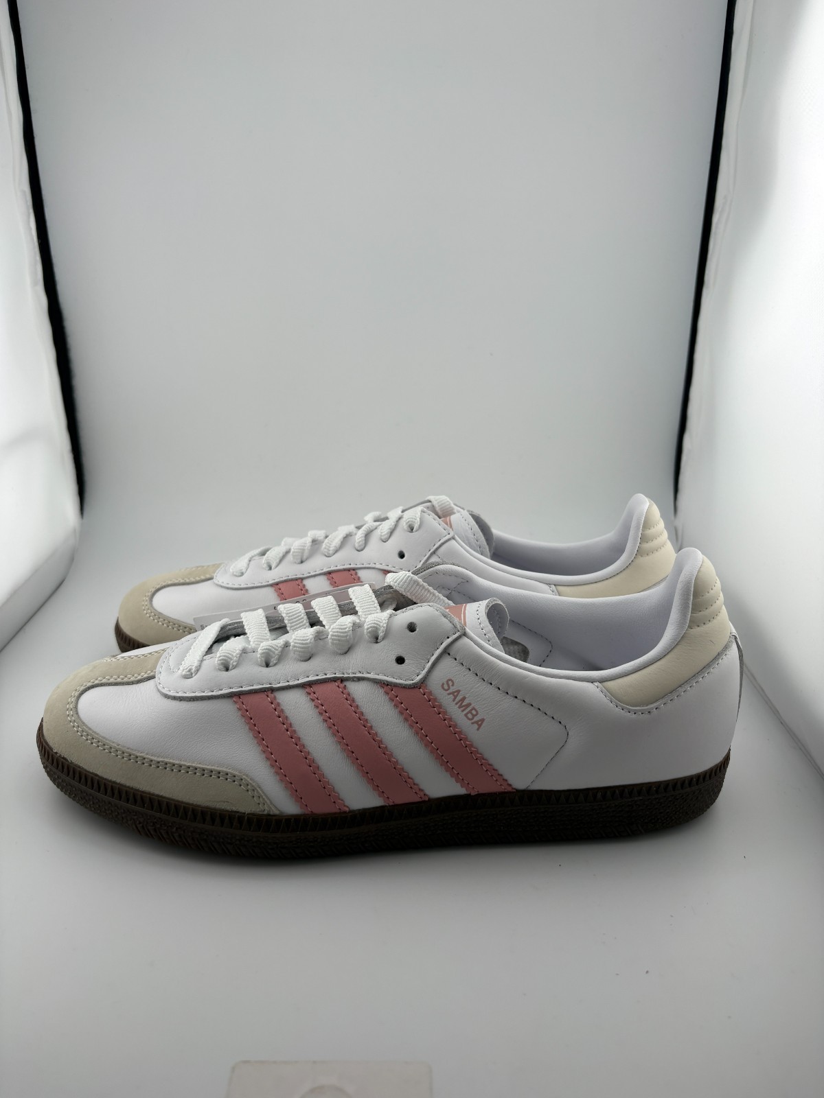 WORN adidas Samba OG White Wonder Mauve JI2677 Size 7W NO BOX