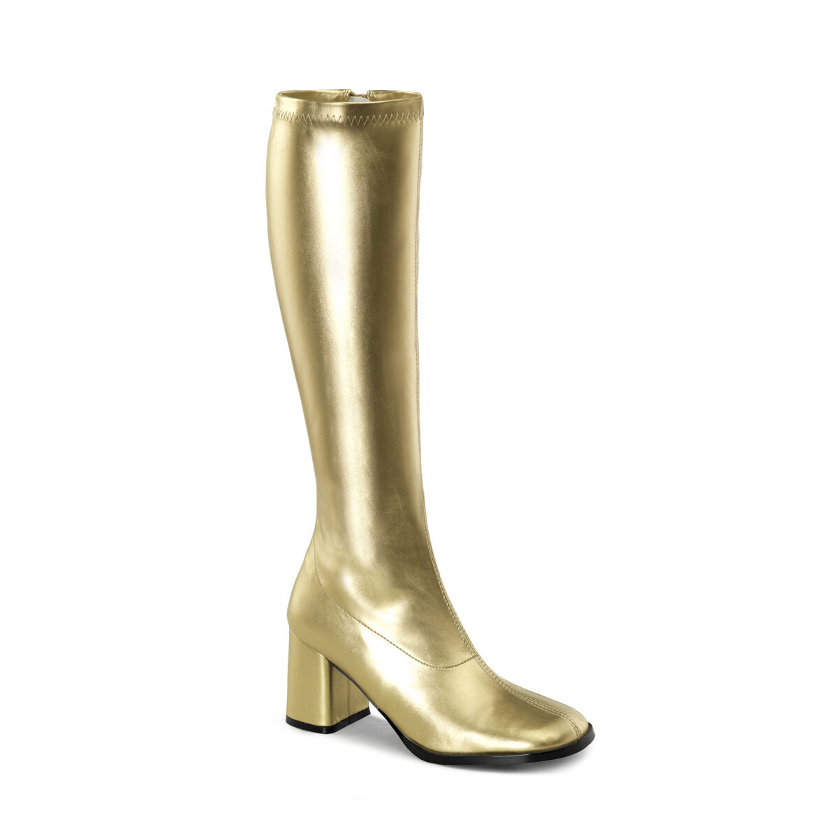 Sexy 3″ High Heel Gogo Dancer Gold Knee Boots Halloween Costume GOGO300/G/PU