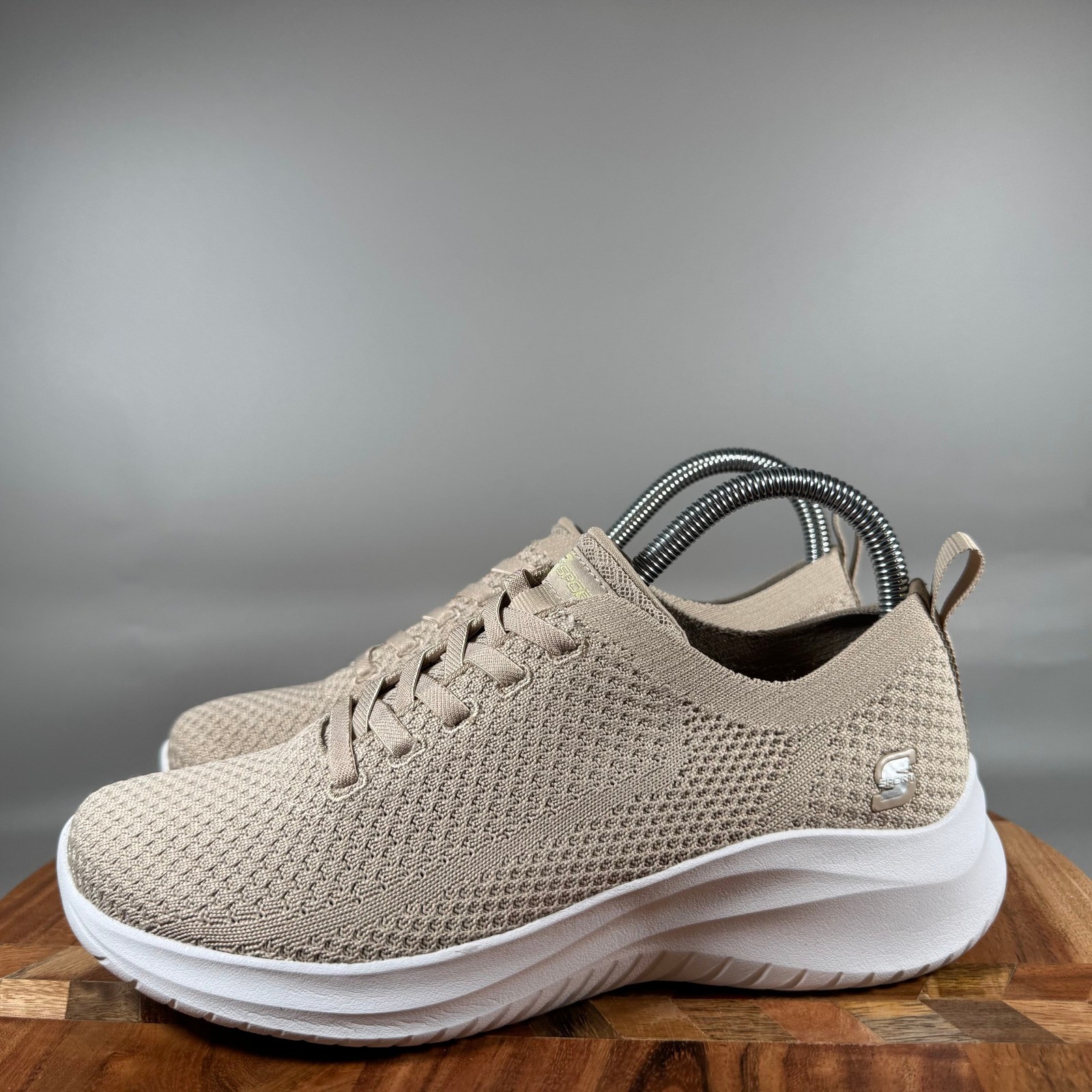 S Sport by Skechers Womens Beige Slip On Memory Foam Sneakers F190-11 Size 7.5