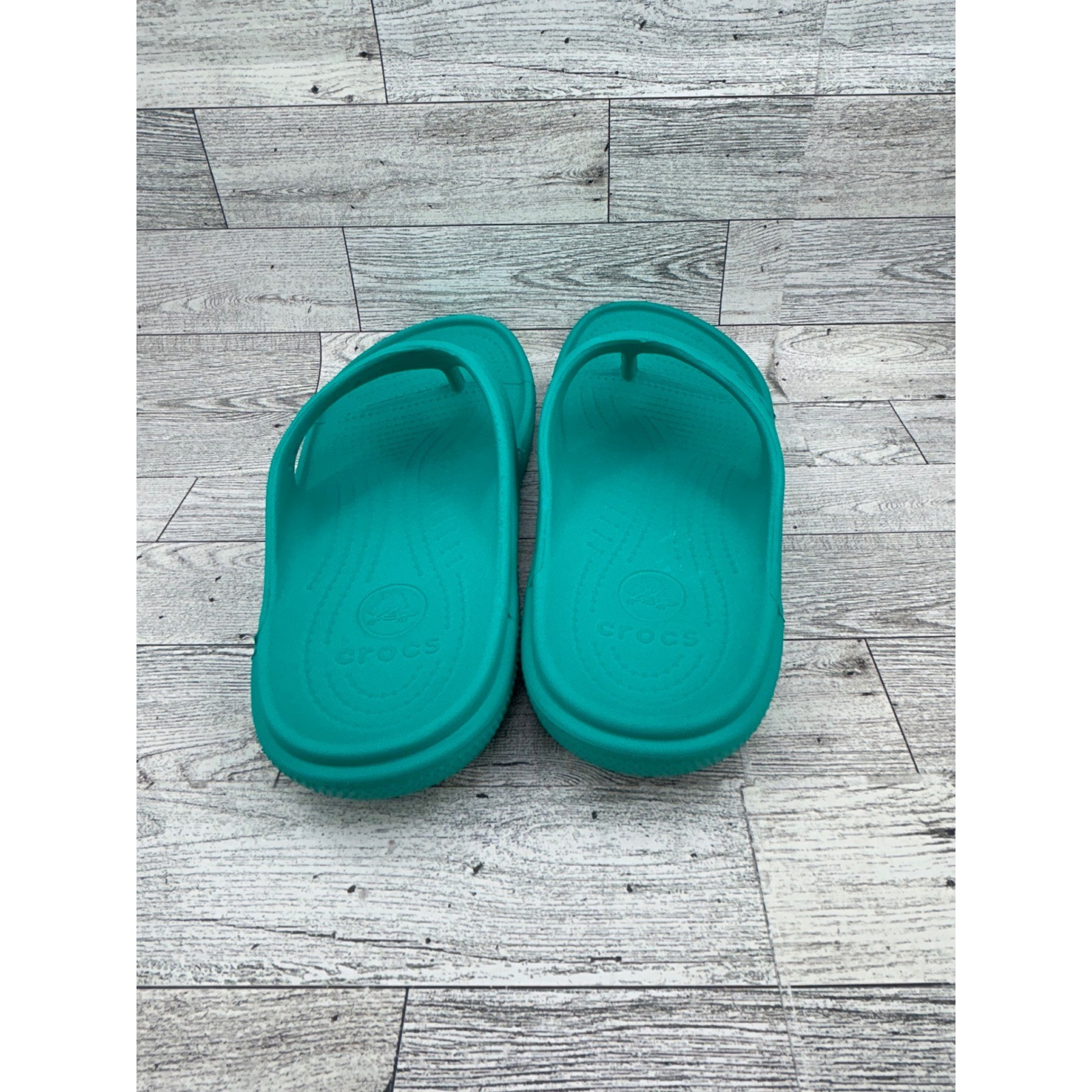 Crocs Athens Flip Flop Sandals Teal Green Mens 6 Womens 8 11999 Croslite Thong