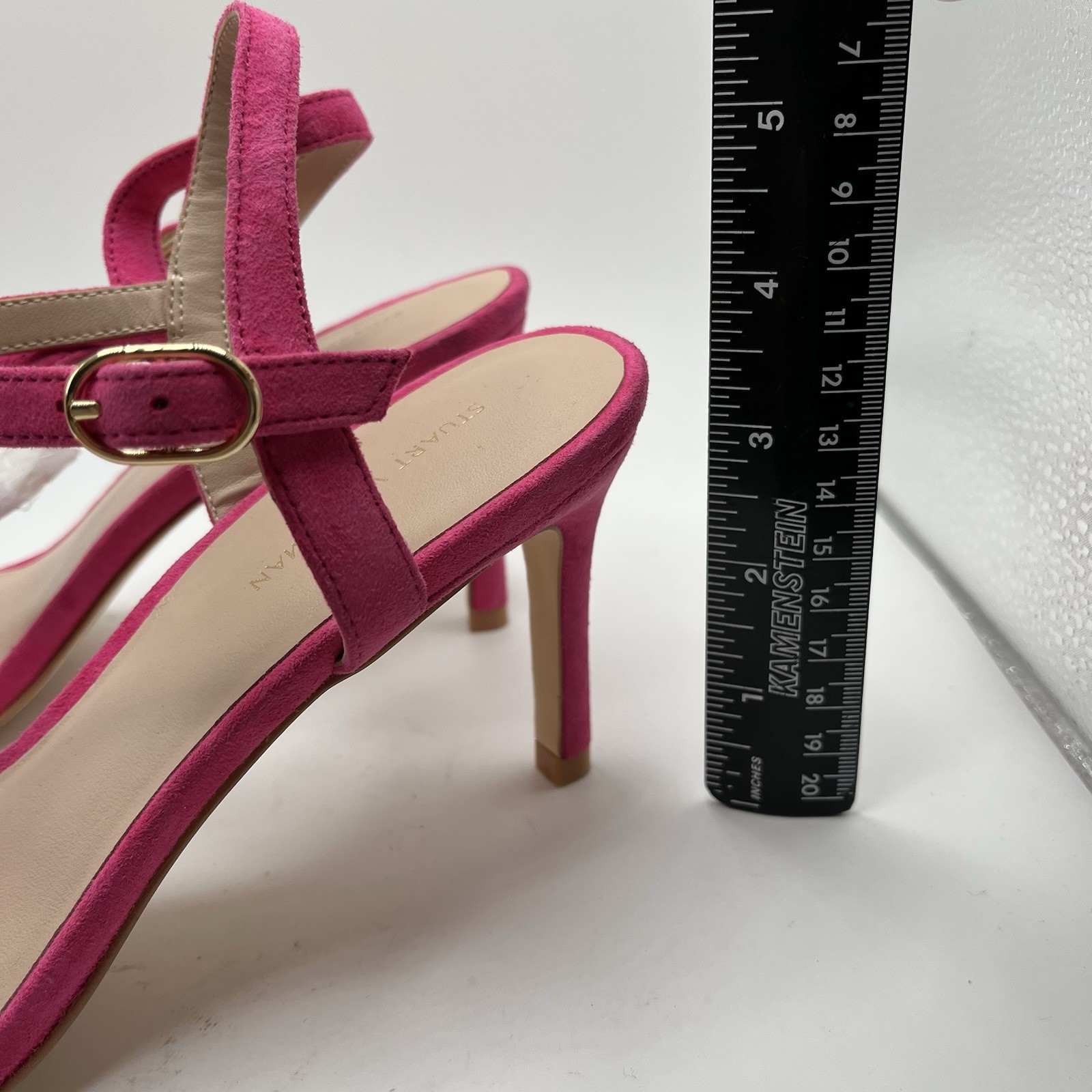 Stuart Weitzman Dancer Twistie 100 Pink Suede Sandals Size 8.5