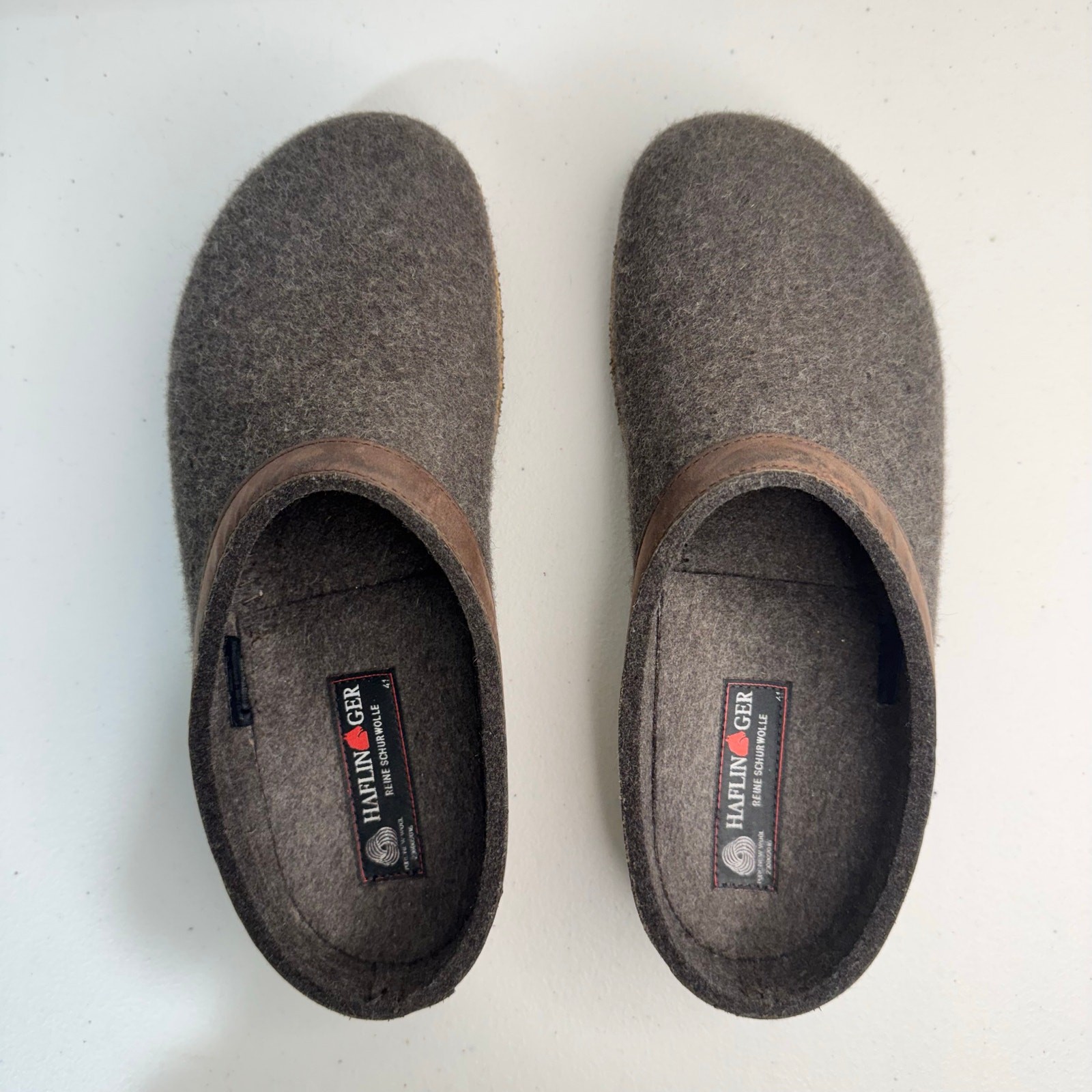 Haflinger Clog Grizzly Torben Anthracite Pure Wool Felt Supportive Cork-Latex 41