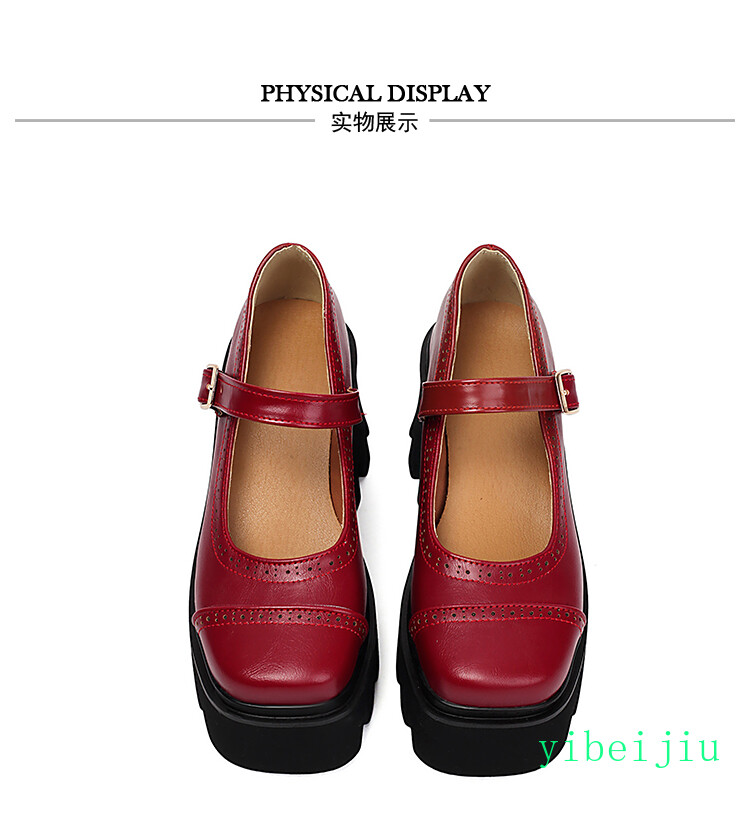 Women’s High Heel Platform Mary Jane Wide Shoes Dress Fashion Creeper Thick Sole