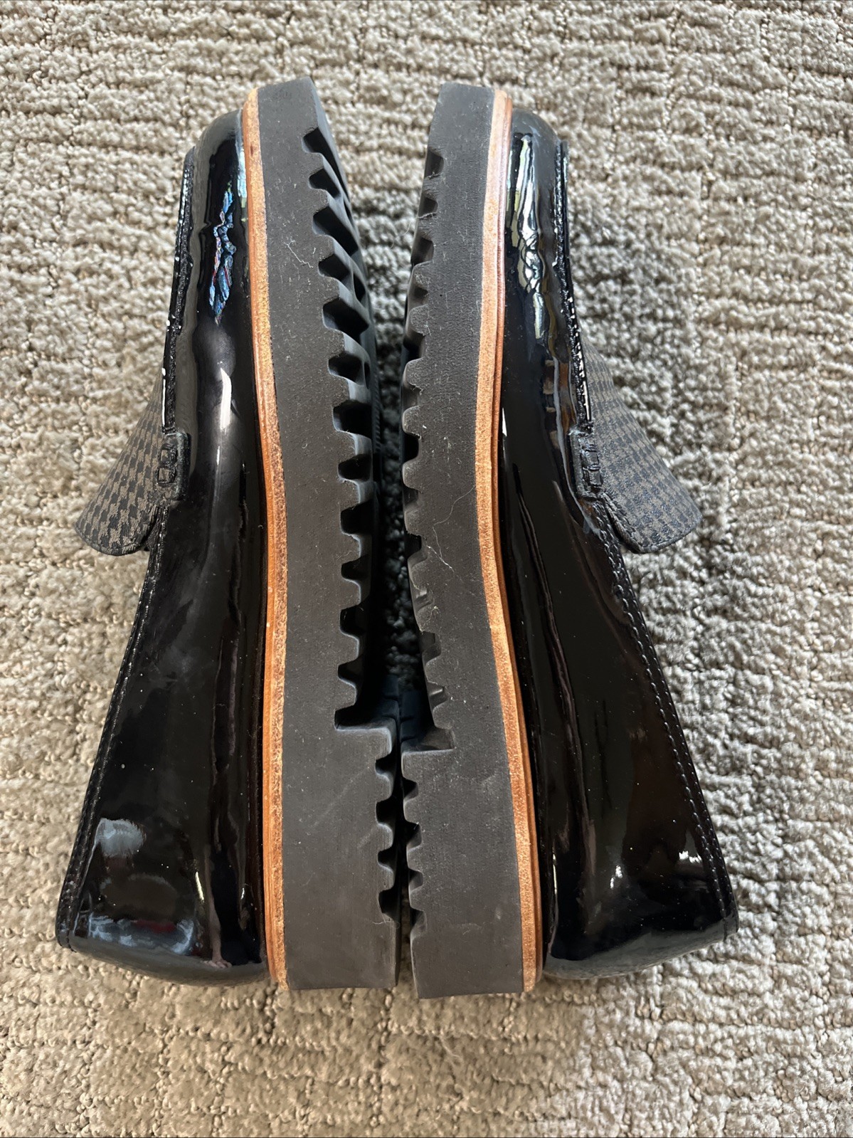 Paul Green Patent Leather Loafers Chunky Heel Women’s Black Brown 6.5