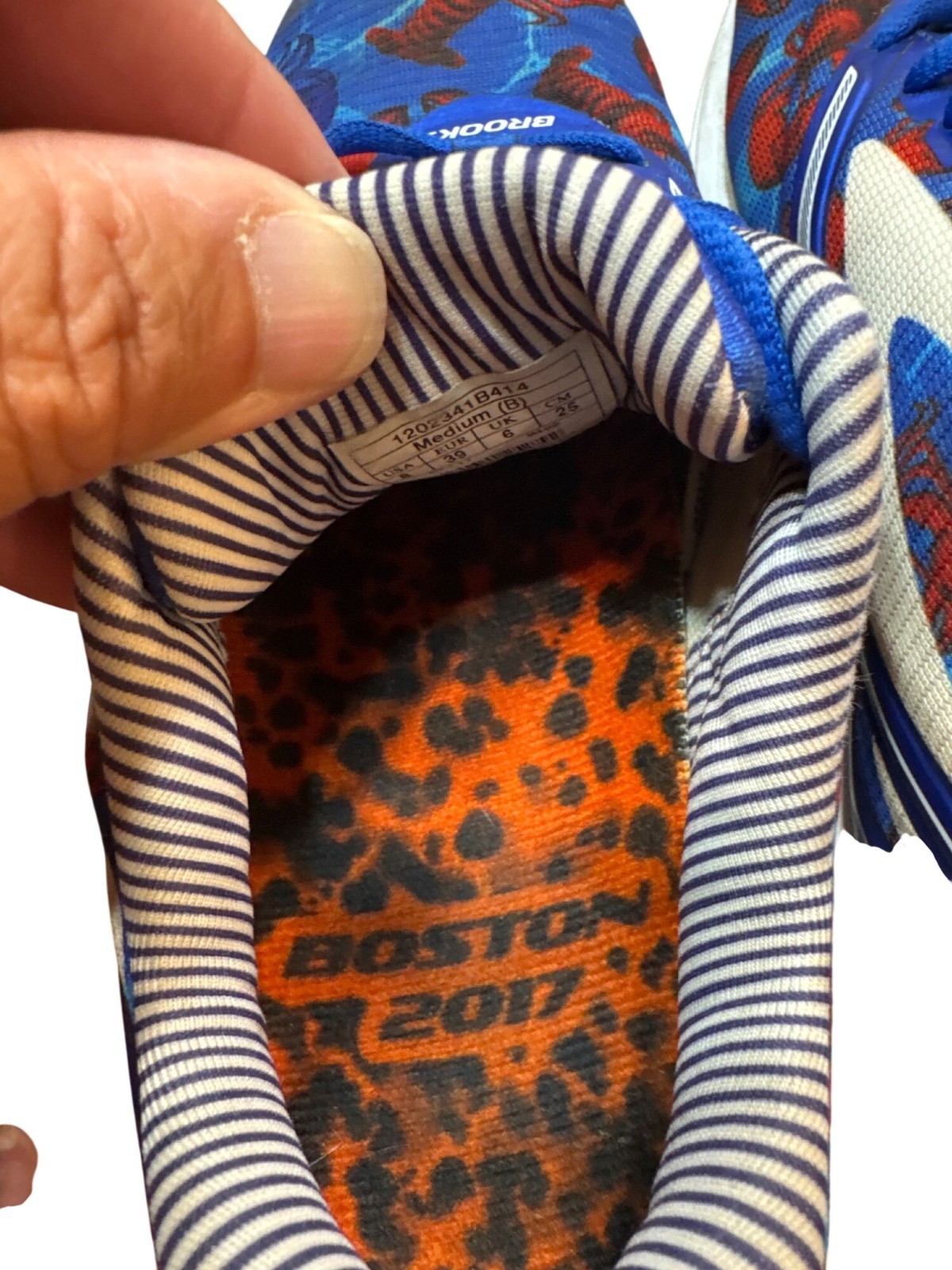 Brooks Launch 4 Boston 2017 wms blue white running sneakers sz8B SKU 10-506