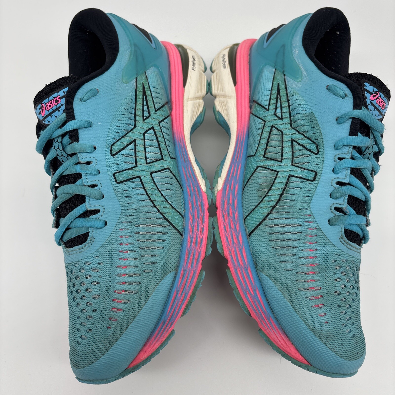 Asics Womens GEL-Kayano 25 1012A026 Teal Pink Athletic Running Shoes Size 8 Gym