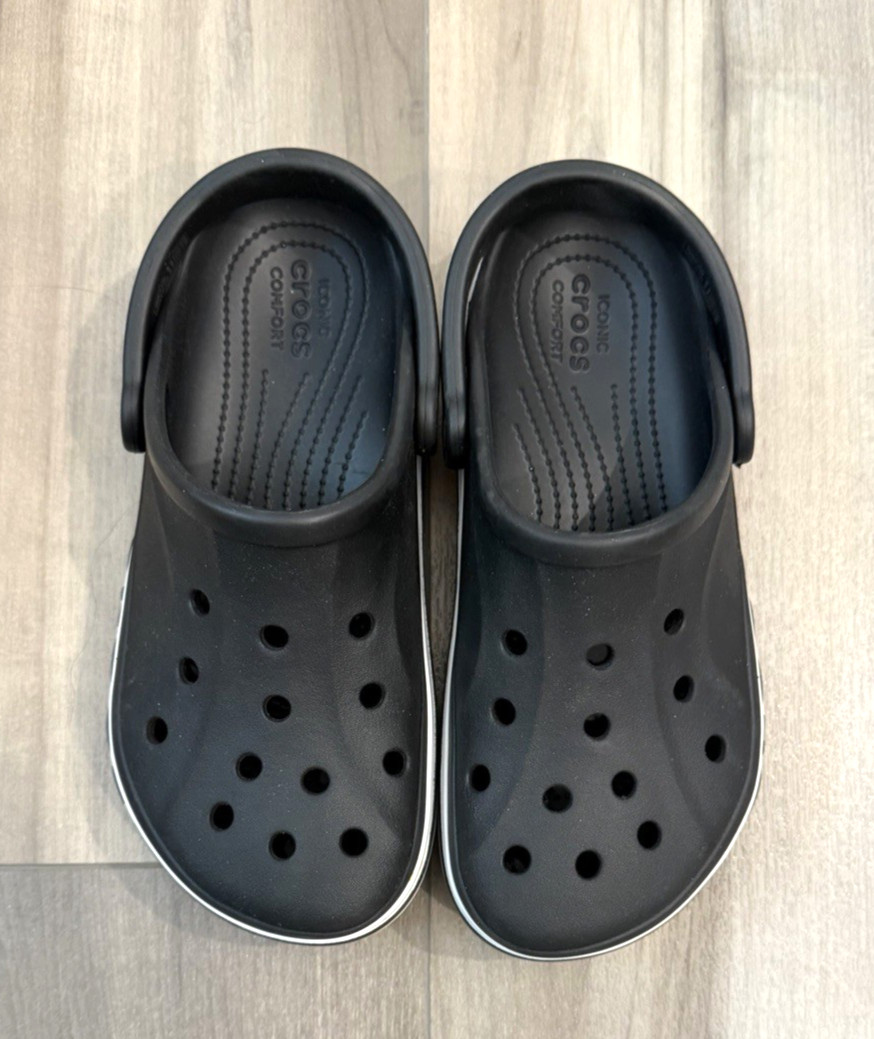 Crocs Unisex Classic Clogs Ultra Light Slip-On Bayaband Black White W8 / M6