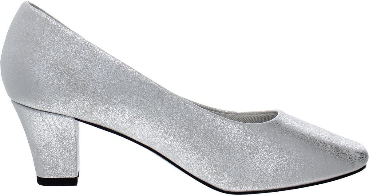 NiB Easy Street Womens Ballari Pump Heel Comfort Sole Silver Sz 7 W $80 RY1302