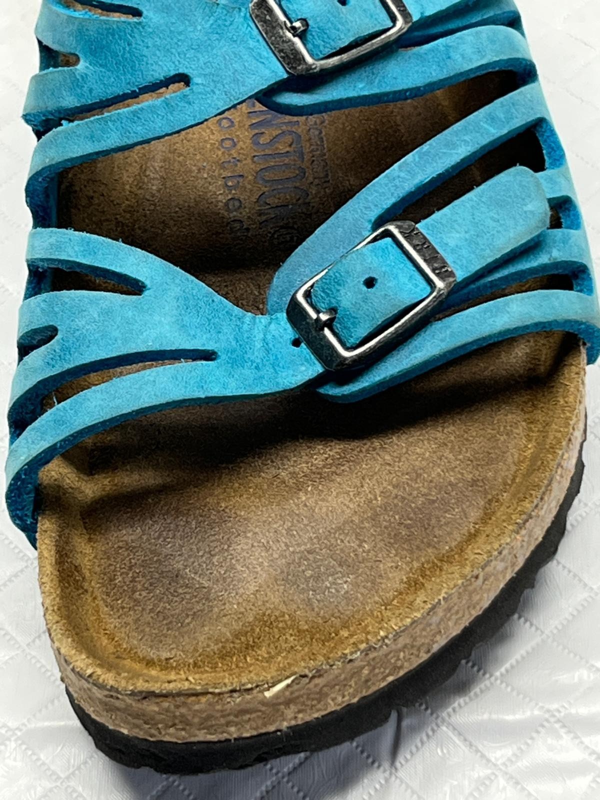 Birkenstock Women’s Granada Sandals EU 37 US 7.5-8 Teal Blue Soft Footbed