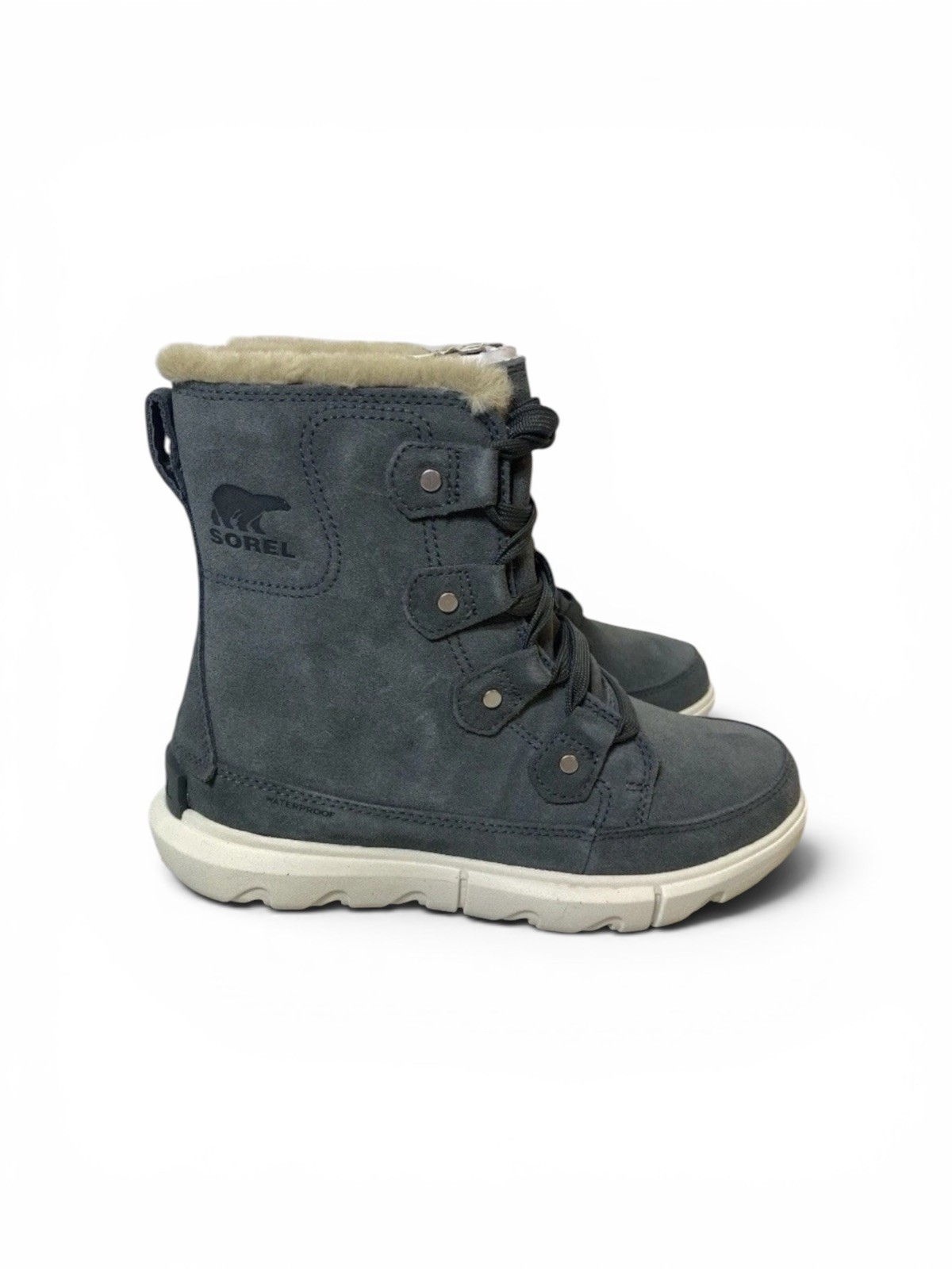 Sorel Womens Explorer II Joan Faux Fur Waterproof Boot Grill/fawn Sz 7 – NWB