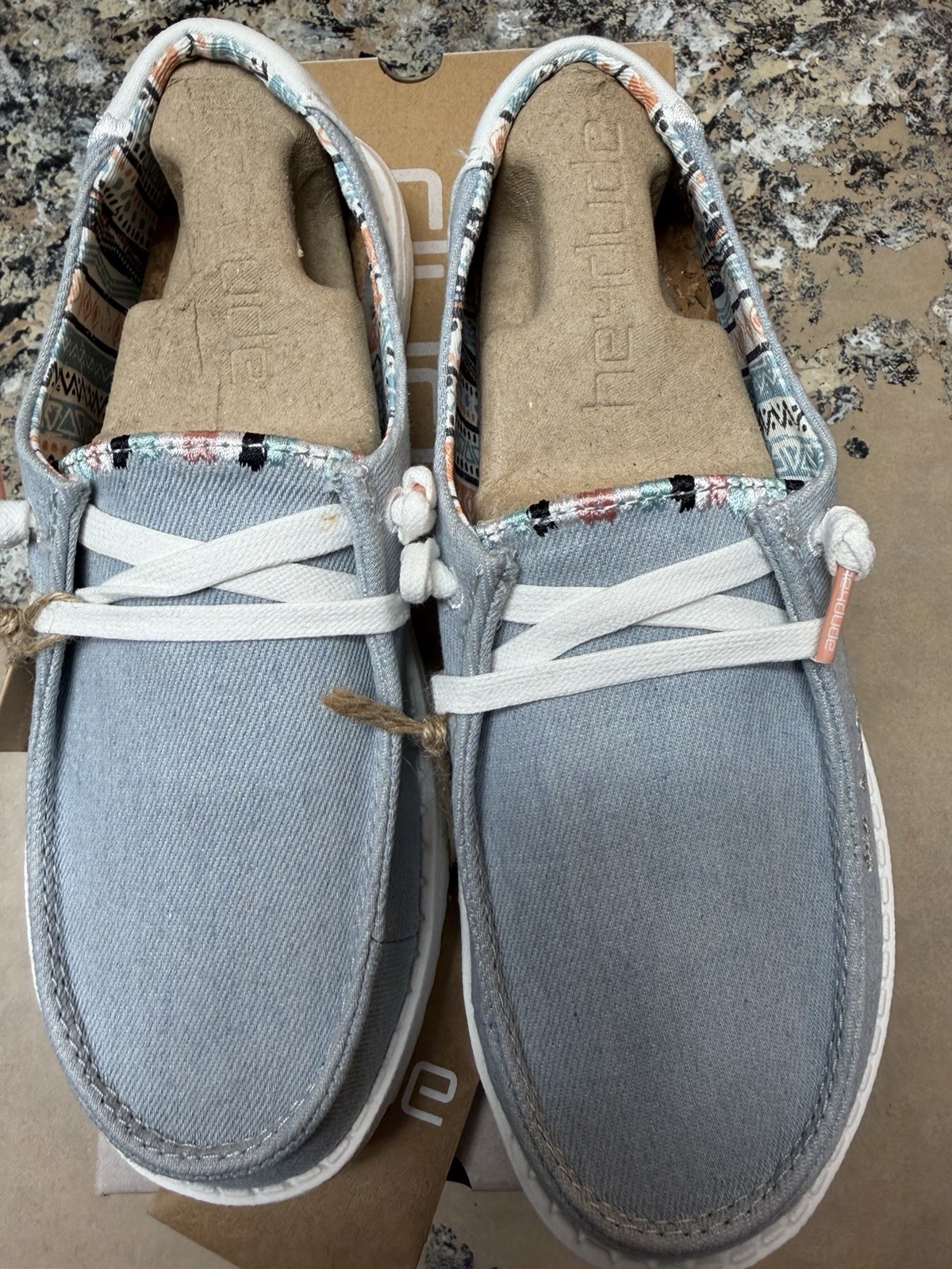 Hey Dude Women’s 6 Boho Light Denim- New In Box
