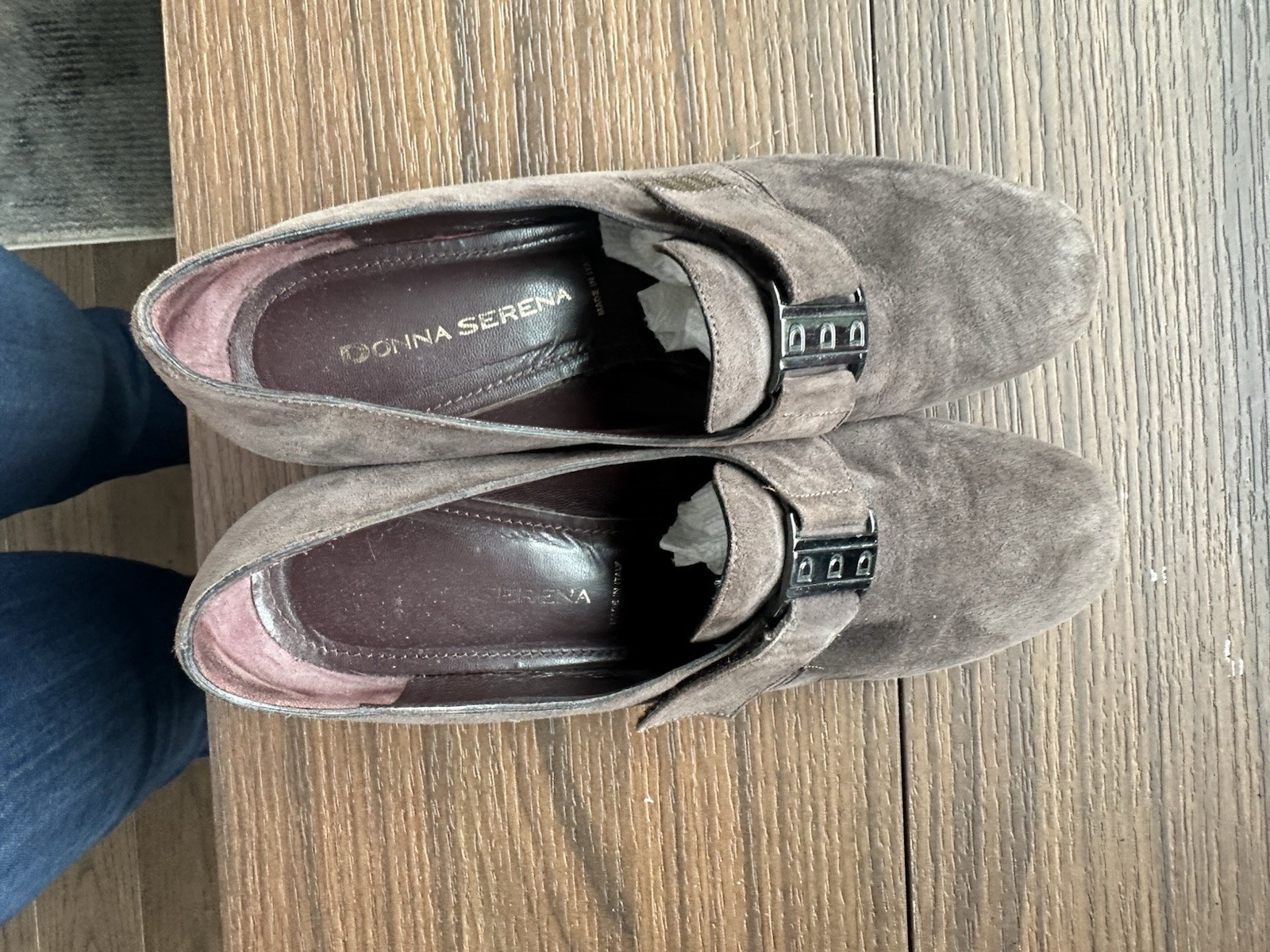 Donna Serena Brownish Gray Bootie Size 41 EURO made In Italy