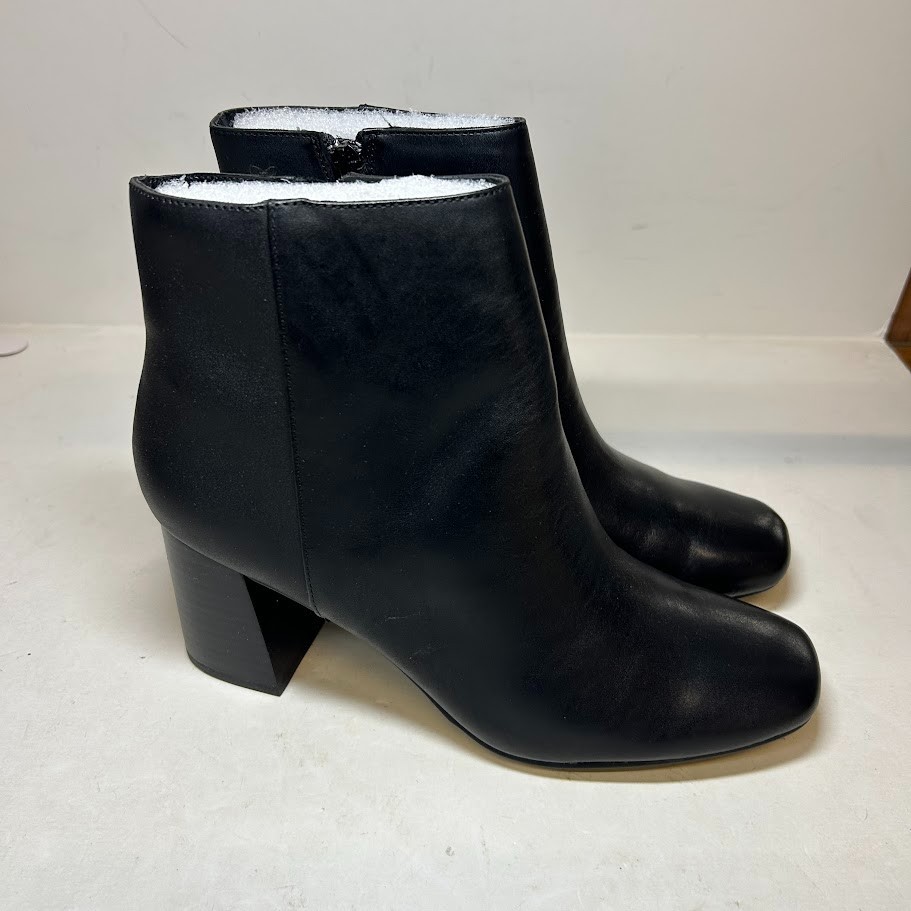 Bella Vita Womens 8.5 M Black Leather Wilma Block Heel Ankle Booties NIB OL0