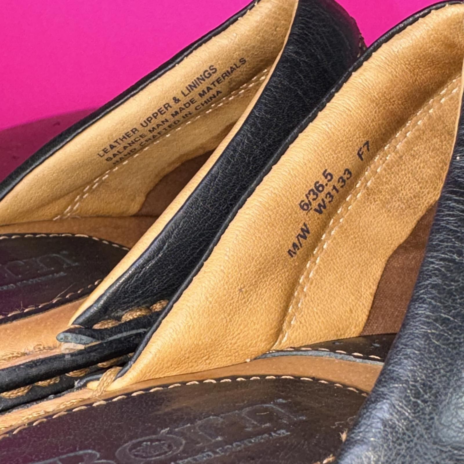 Born Black Pebbled Leather Mule Clog US 6 EU 36-37 (23cm)