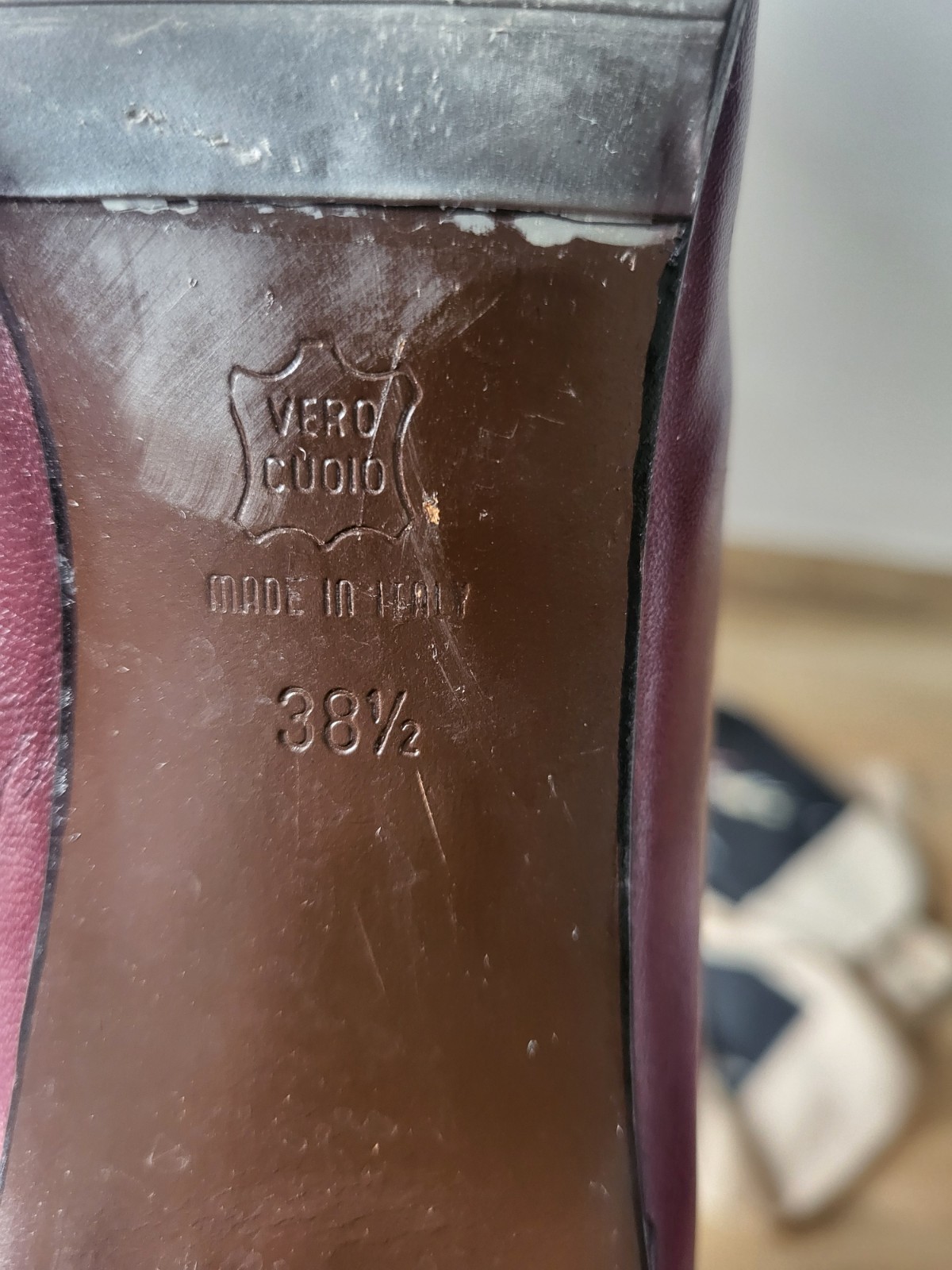 Ledies Boots Knee High Genuine Leather Shoes UK5.5 US7.5 EU38.5 Burgundy Italy