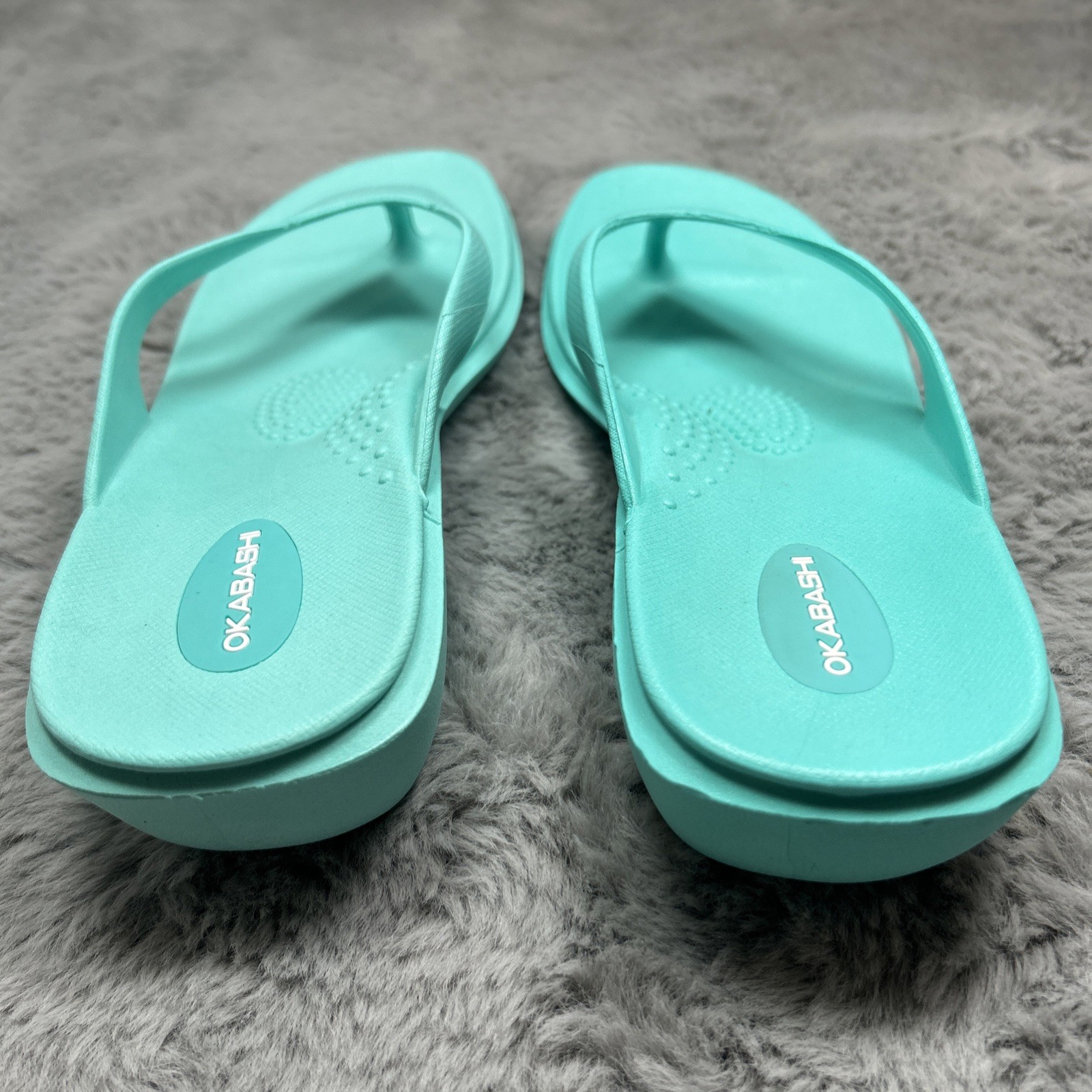 OKABASHI WOMEN’S Splash Flip Flops SANDALS SIZE M/L 8-9 Aquamarine USA Comfort