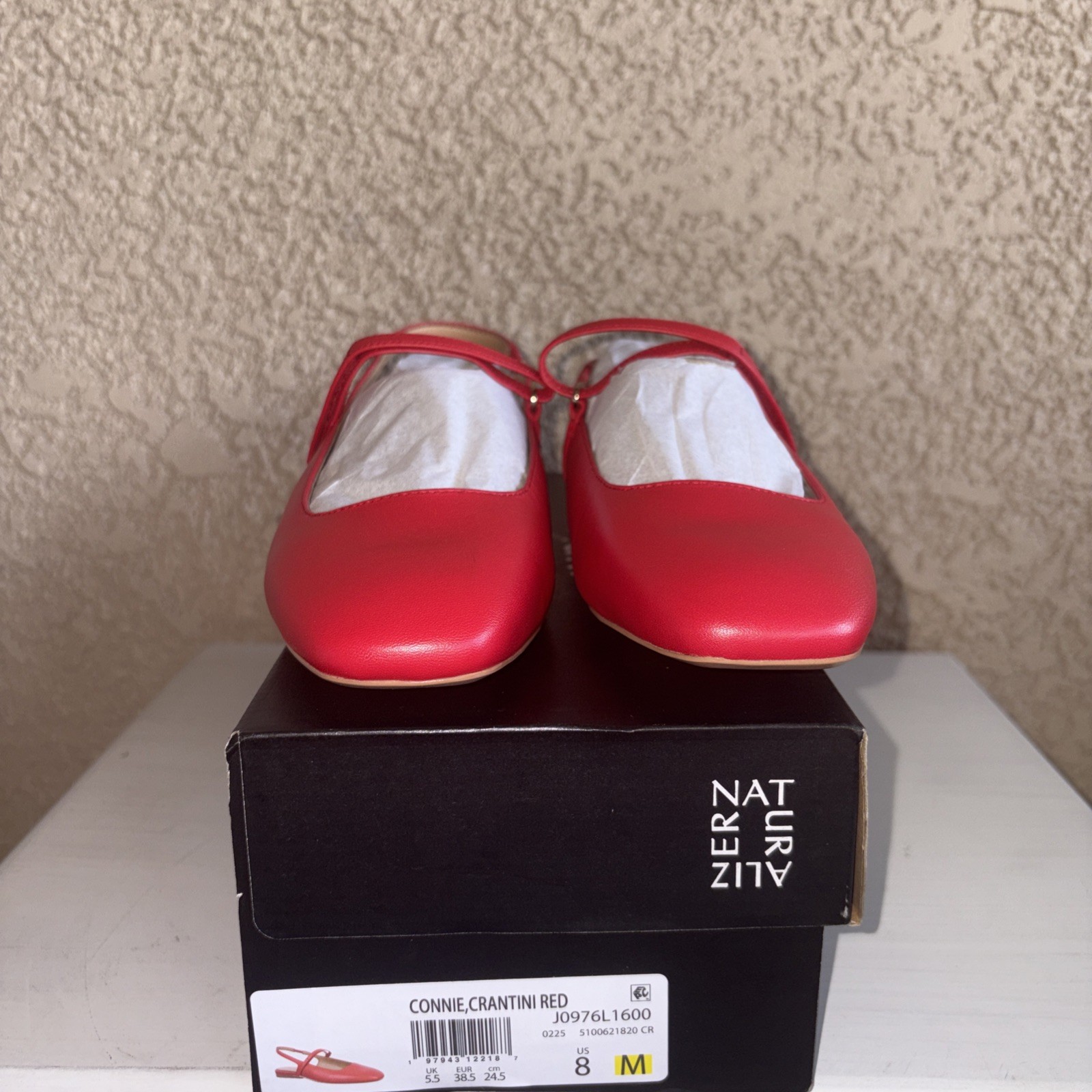 Naturalizer Connie Womens Leather Ballet Flat Mary Janes In Red Size 8 Women