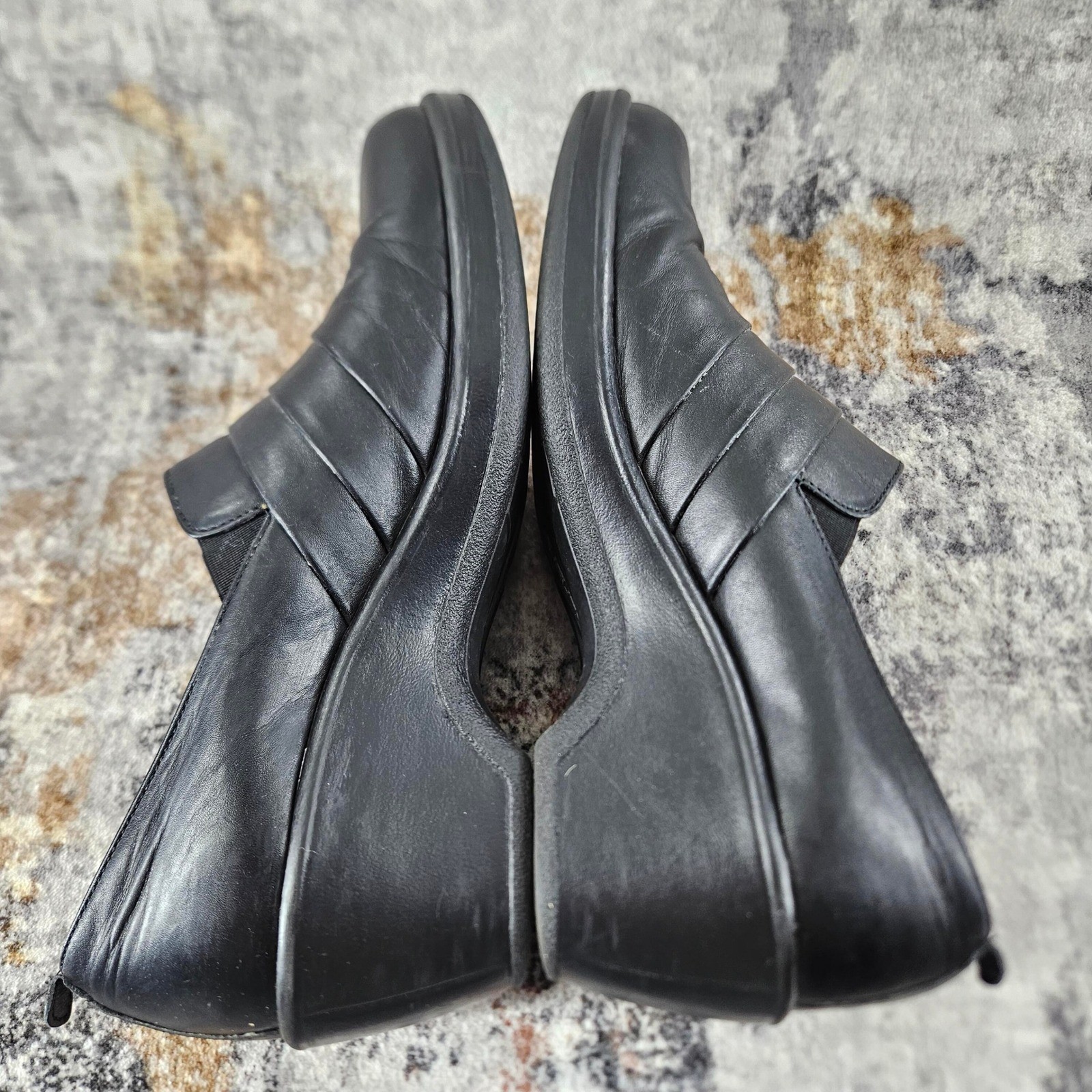 Dansko Slip On Wedge Loafers Womens EU 41 10.5 US Black Leather Shoes Workwear