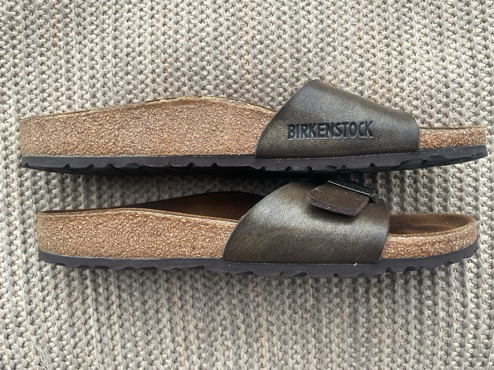 BIRKENSTOCK Wmn MADRID Single Strap Slide SANDALS Orig Buckle Aged Brown-38 (7)