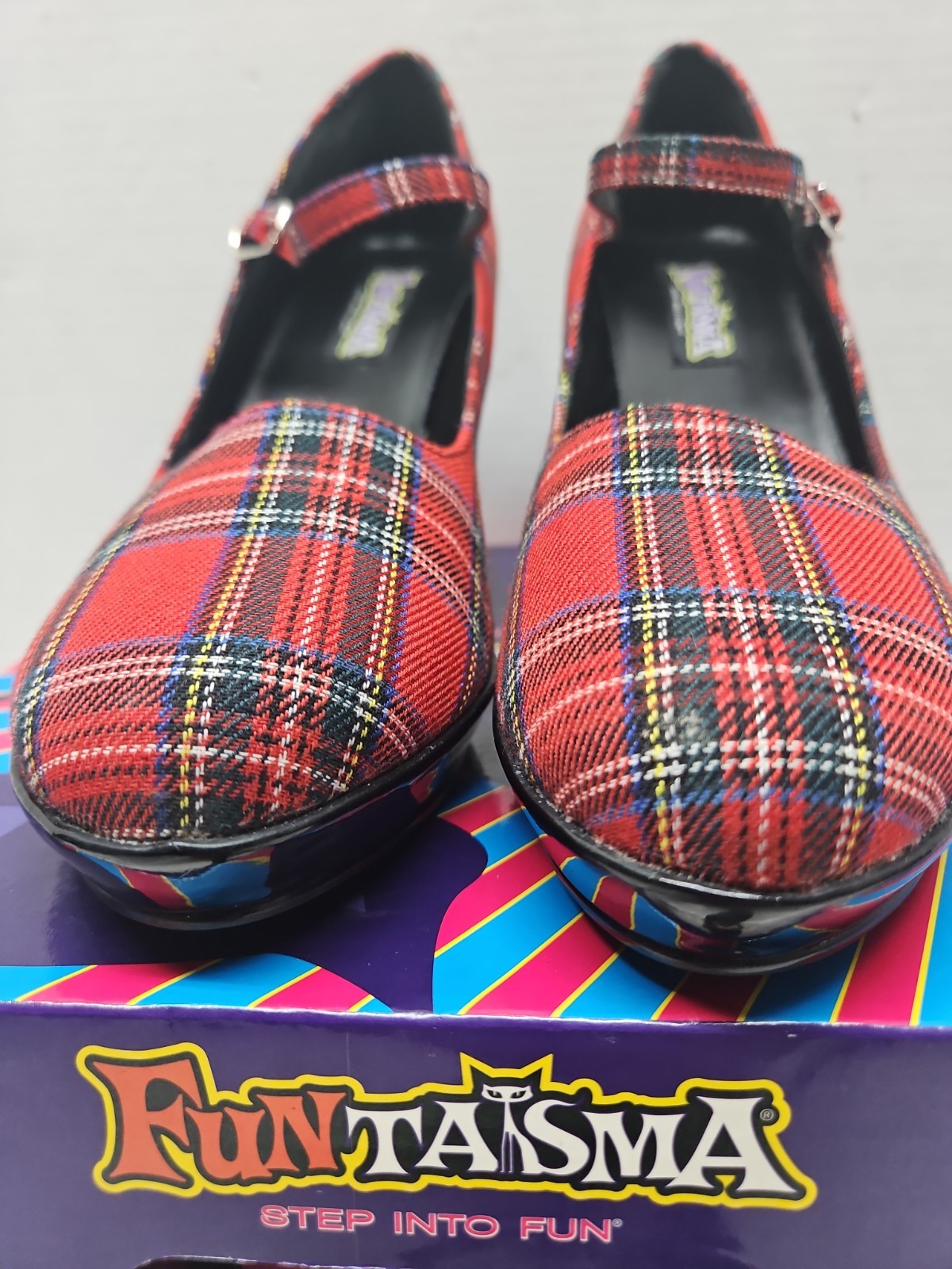 The Funtasma by Pleaser College-04 Pump red plaid New Old STOCK IN BOX Size 11