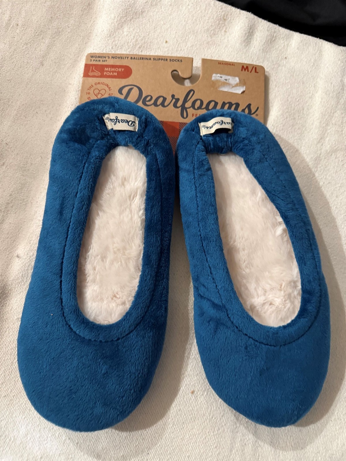 Vintage Dearfoams Blue Ballerina Ballet Slippers Women’s M / L – Slip Resistant