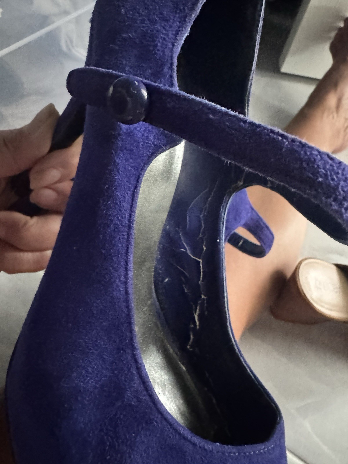 Nine West Women’s Heel Dark Blue Mary Jane Heels Size 7