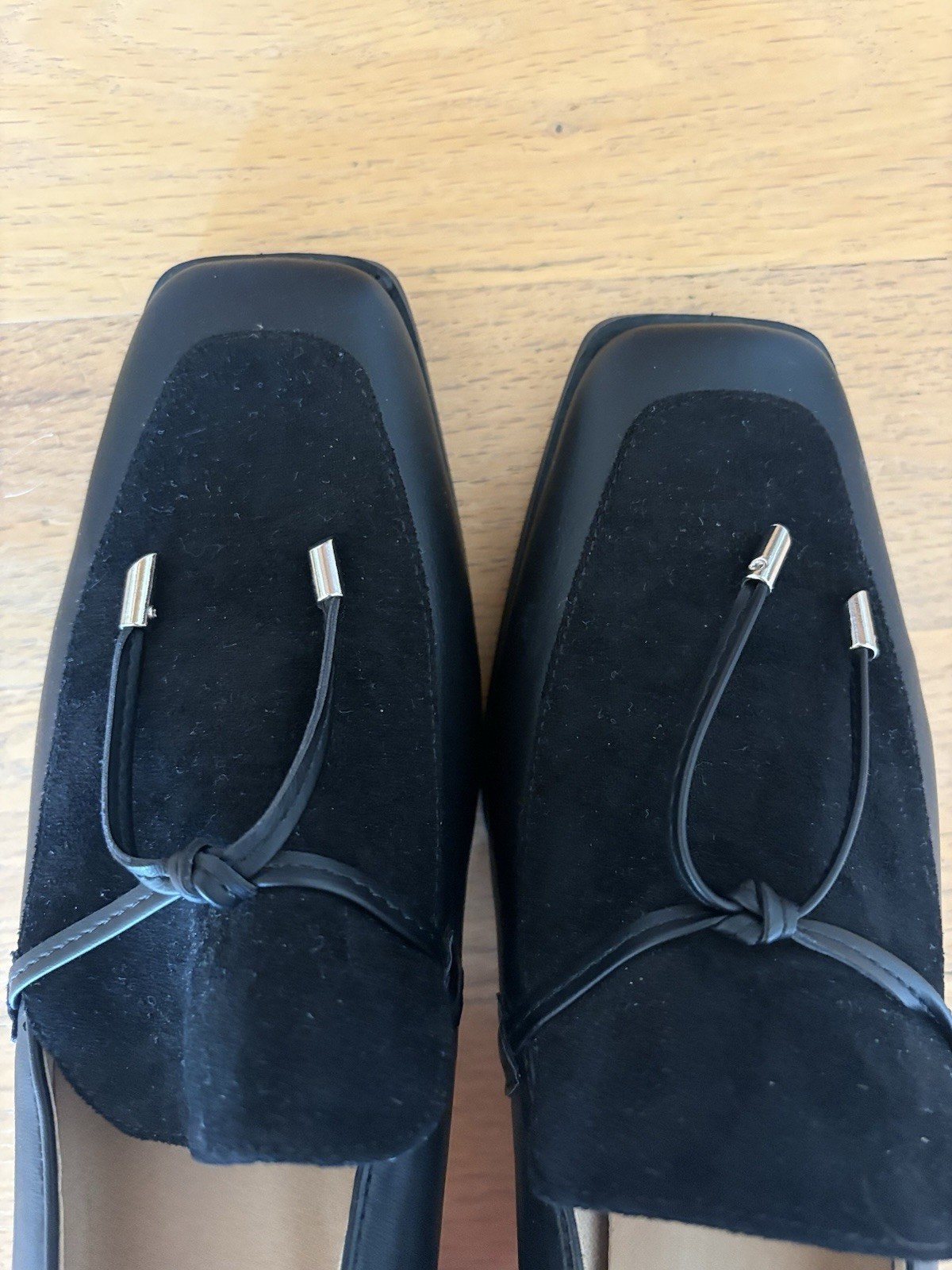 TRU COMFORT FOAM SIZE 9 WOMEN BLACK BLOCK HEEL SQUARE TOE LOAFERS