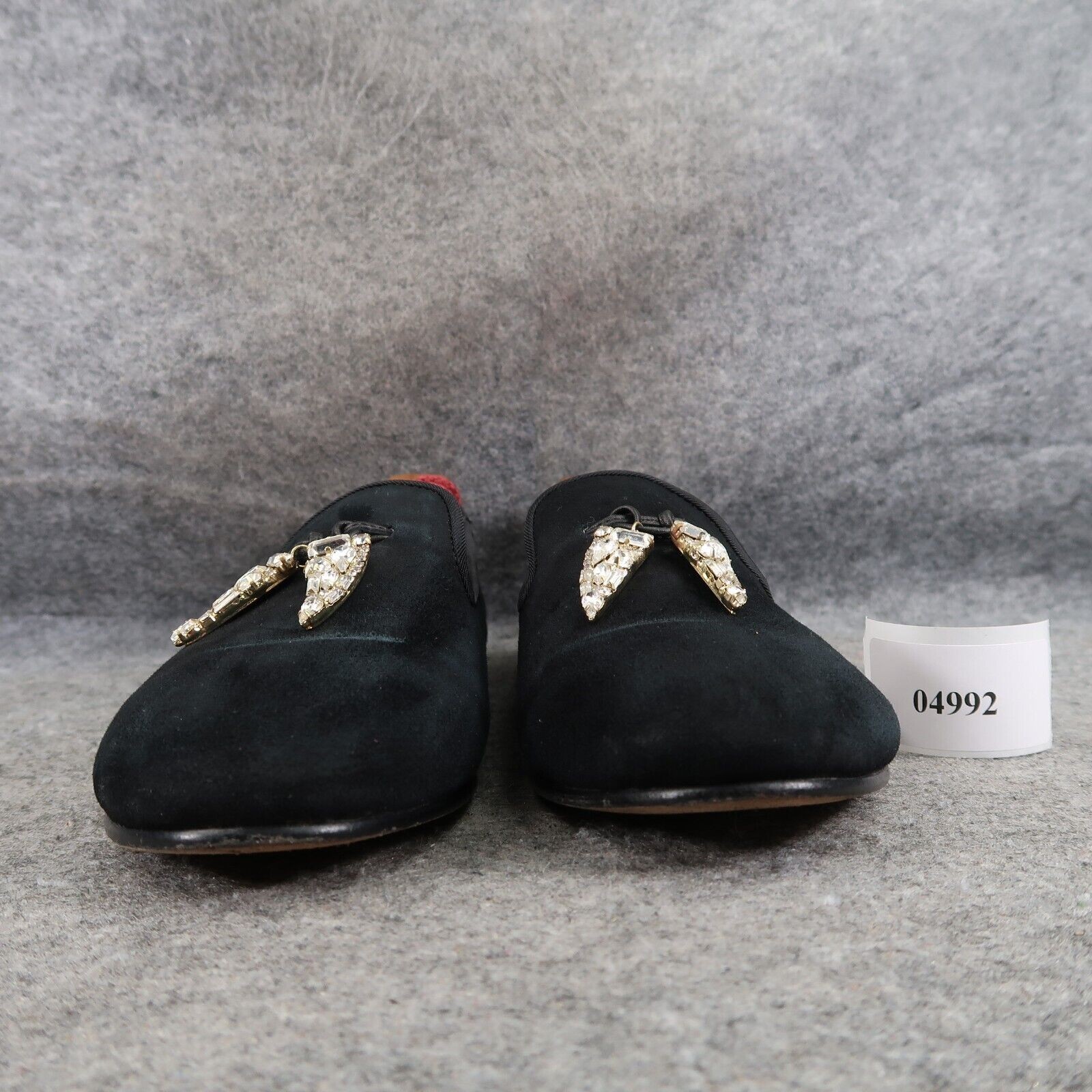 Giuseppe Zanotti Shoes Women 36 Slipper Loafer Shark Crystal Charm Fashion Black
