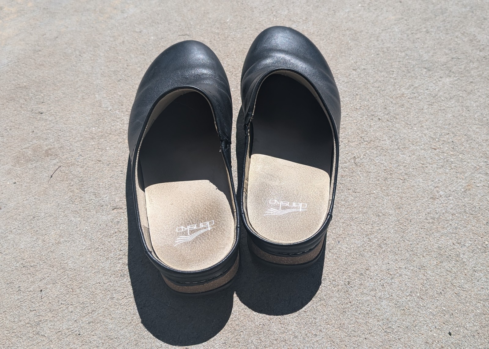 Dansko Mariella Nappa Black Cork Sole Clog Womens EU40 US9.5-10 Open heel