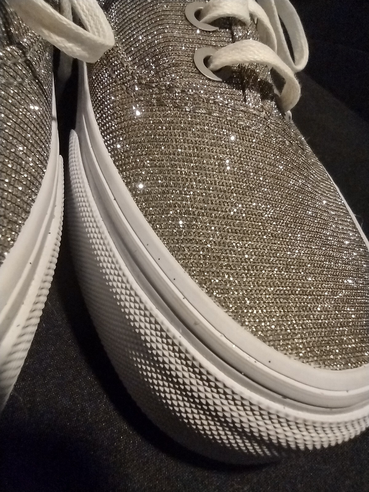 Vans New Gold Silver Glitter Sneakers Women’s Sz 5 Men’s Sz 3.5 Y2k