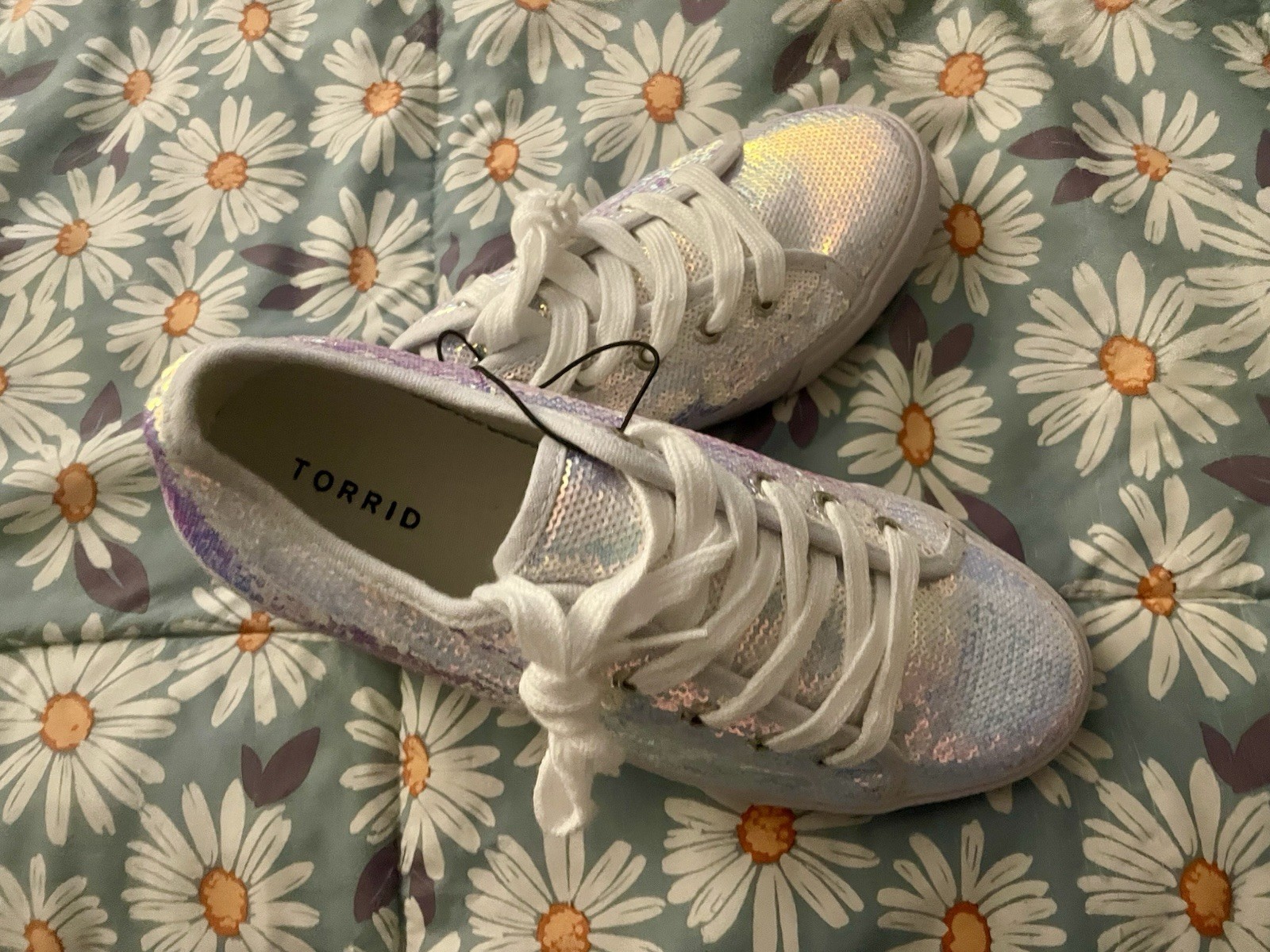 Vintage Torrid Sz 9 “Mermaid” Iridescent Sequin Sneakers New With Tags 🩷💛🩵💜