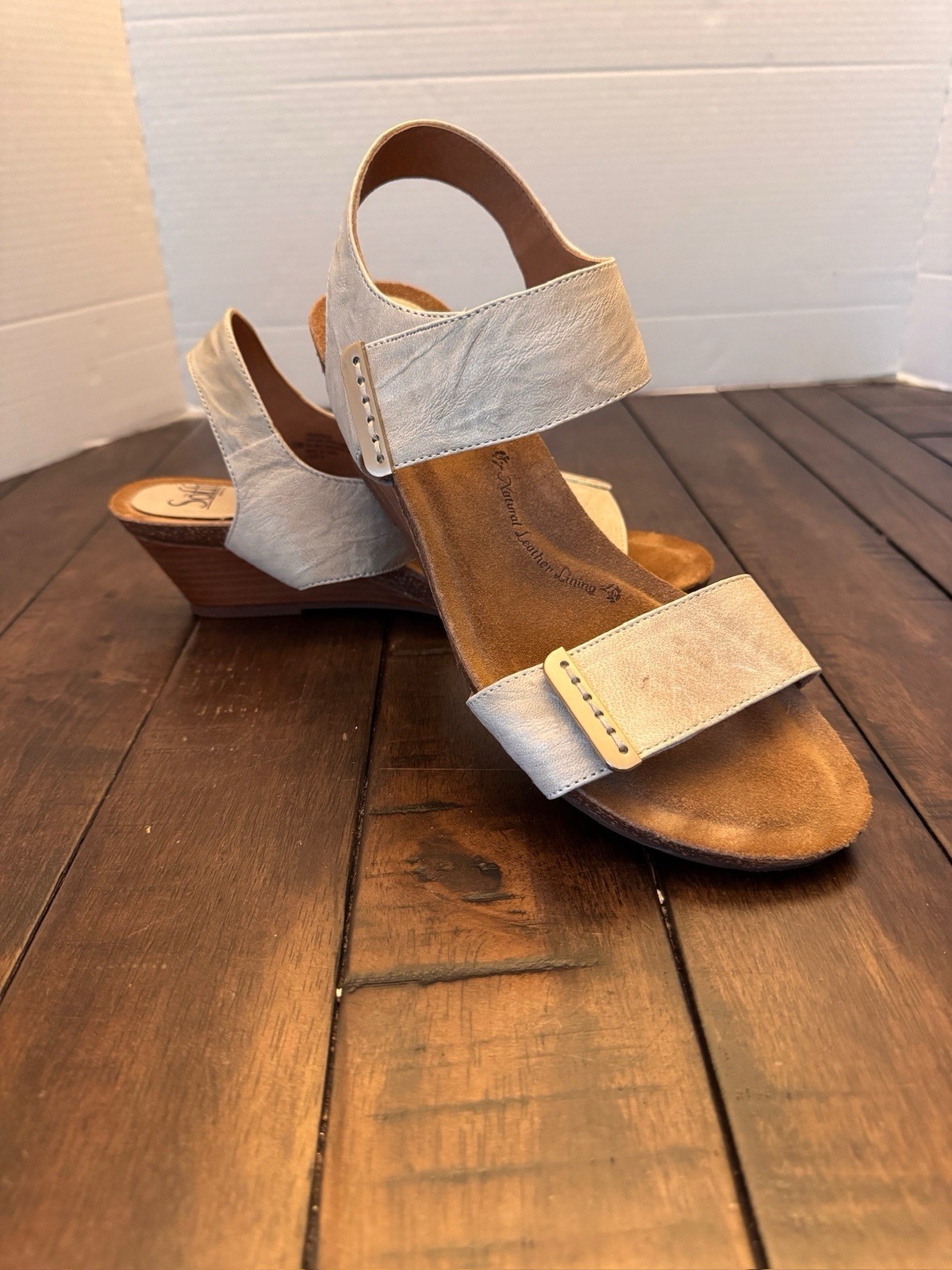 Sofft Verdi Wedge Adjustable Straps Stone Taupe Sandals Women’s Size 10