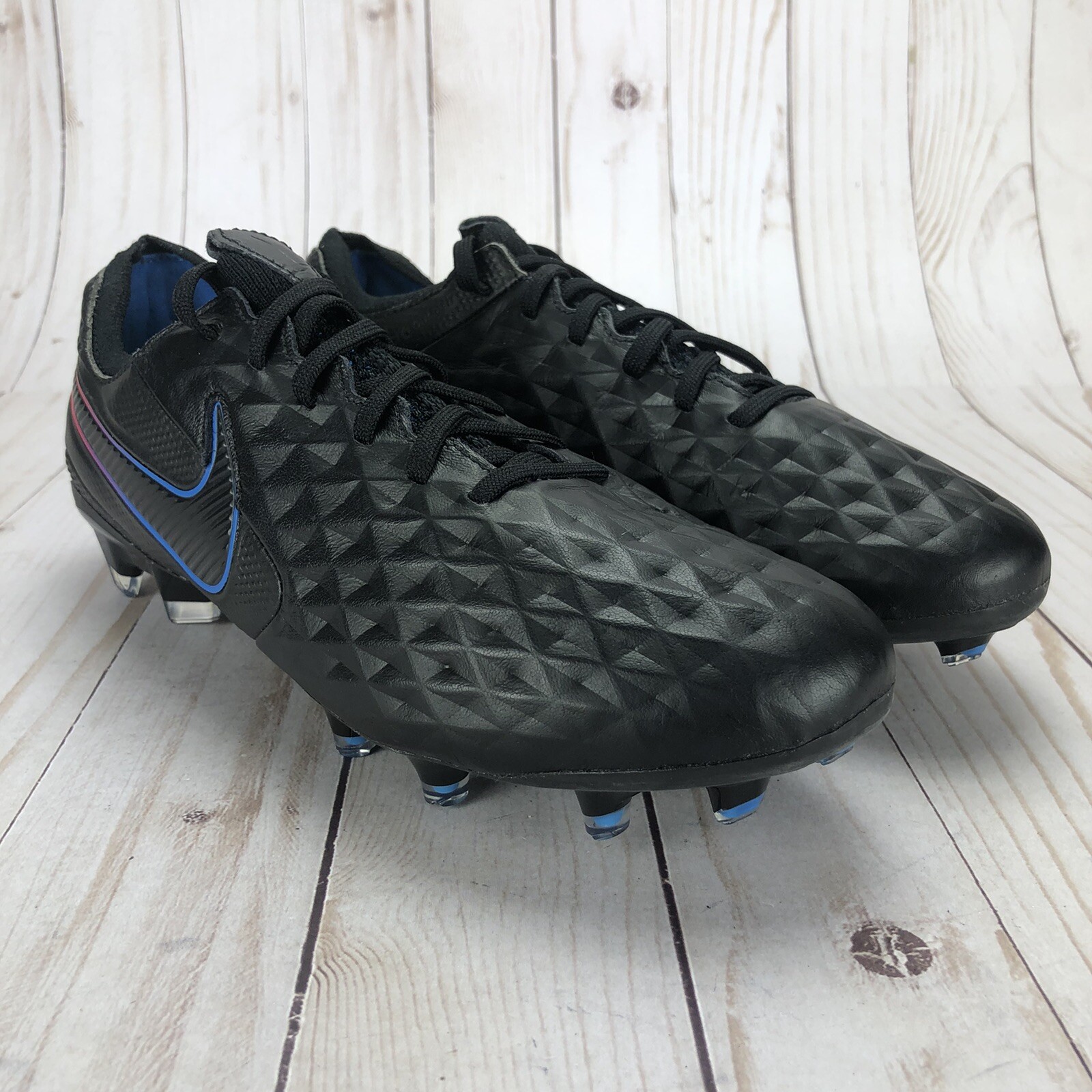 Nike Tiempo Legend 8 Elite FG ACC Soccer Cleats Black Red Size W7/M5.5