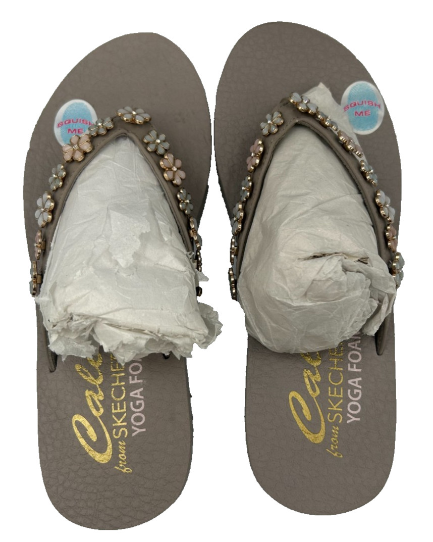 Skechers Women’s Cali Gear Meditation Daisy Crush Sandals Taupe/Muli Size:7 150i