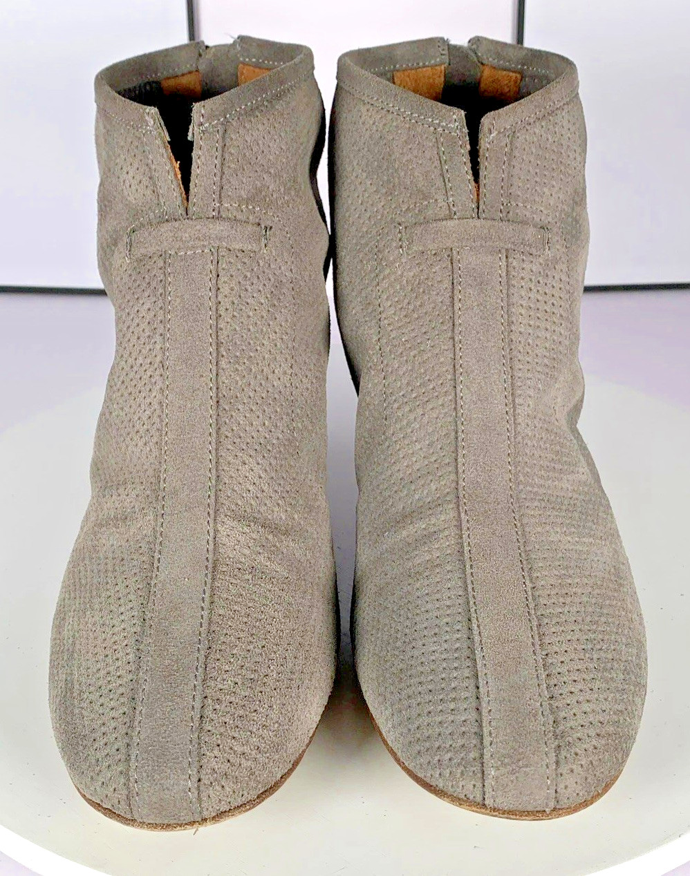 Russell Bromley Aquatalia Womens XCEL Ankle Booties Grey Perfed Suede Boots, 9.5