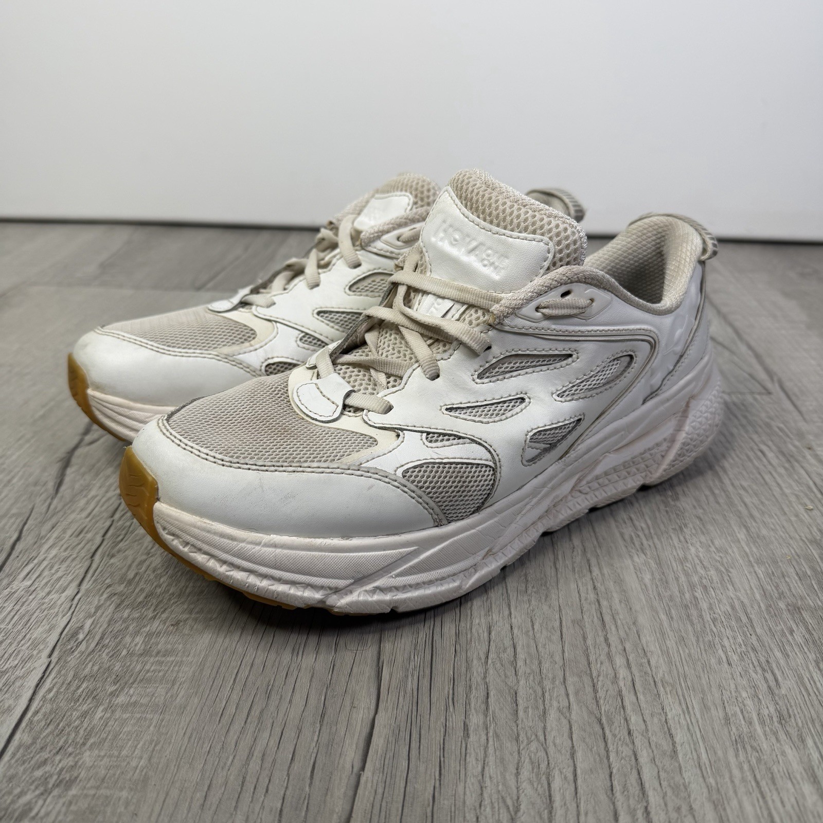 HOKA ONE ONE U Clifton L Embroidery Athletic Running Shoe M9/W10 White leather S