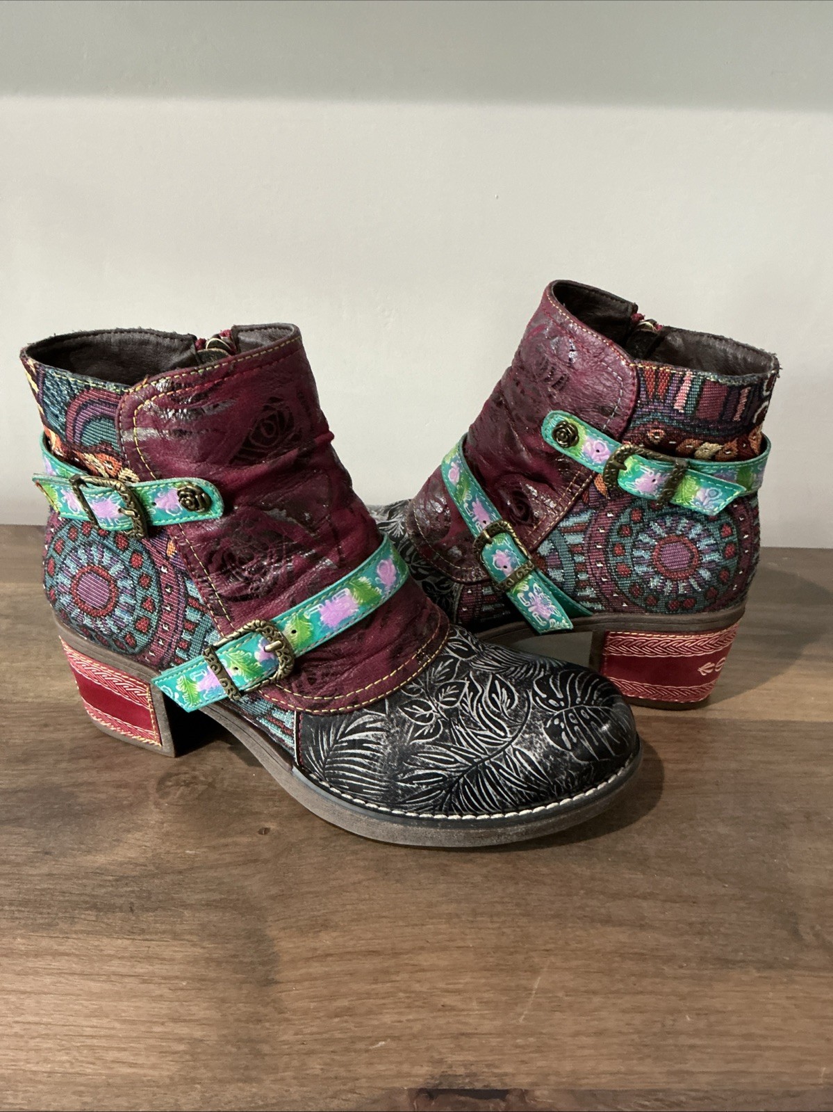 Socofy Bohemian Style Ankle Festival Boots Size 39/ US 8.5