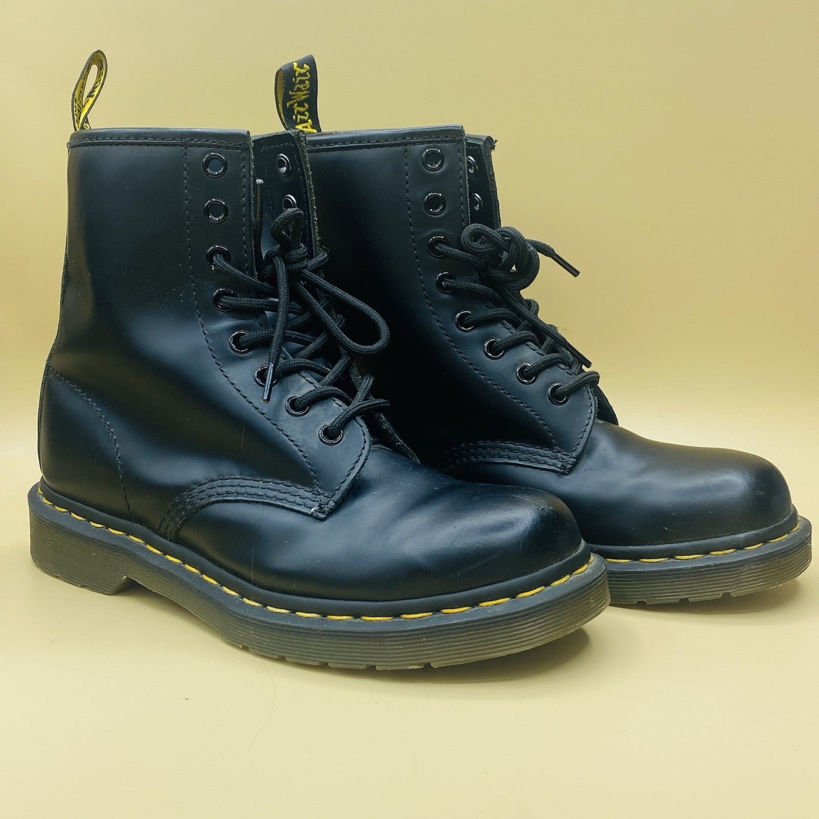 Dr Martens 1460 Boots Womens US 6 Black Smooth Leather 8 Eye Combat Ankle