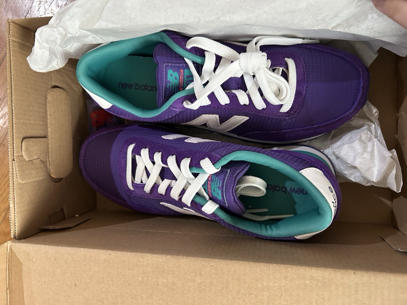 New Balance 501 Women’s Low Top Lace-Up Sneakers Purple/White/Teal Size 6.5