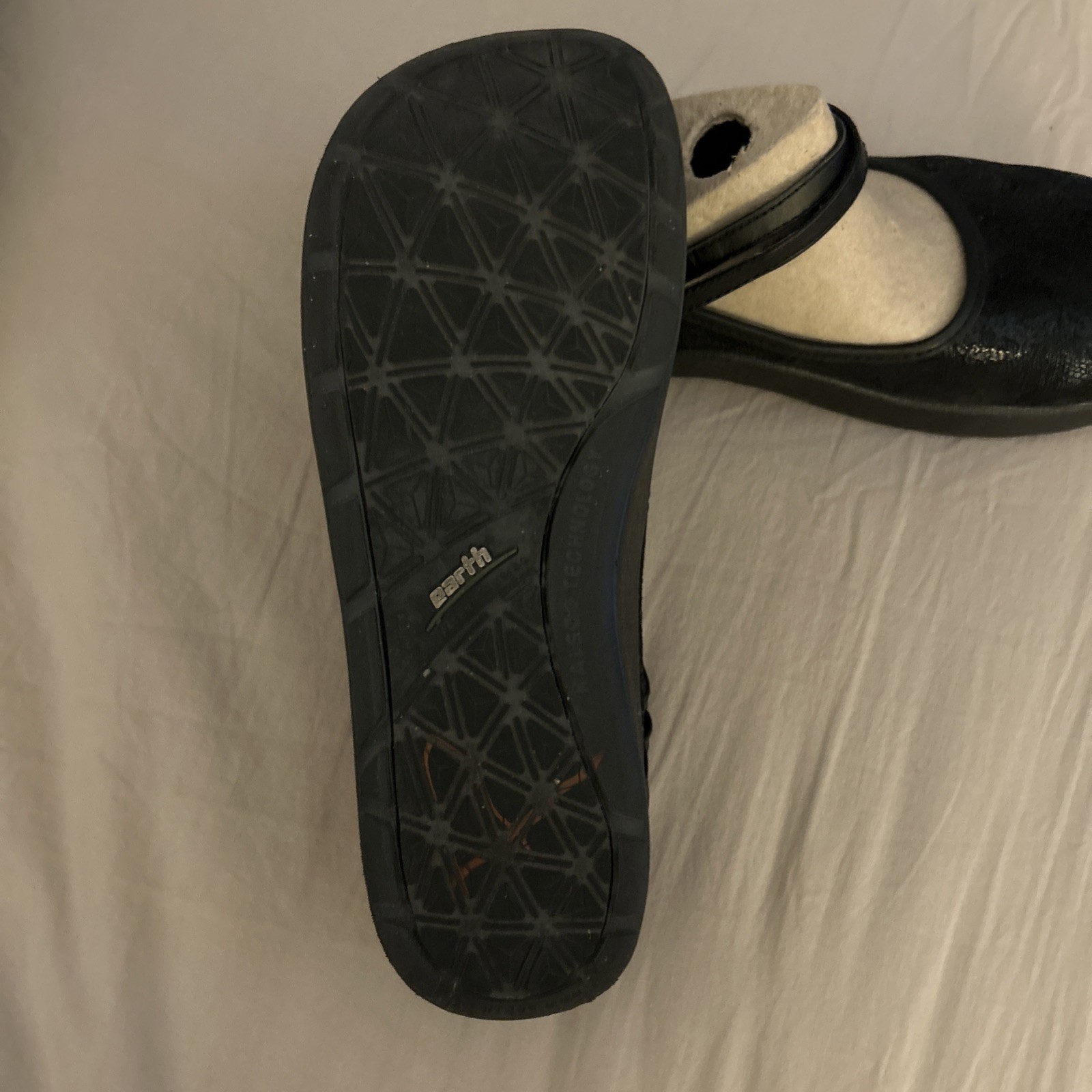 Ladies Kalso Earth Shoe Solar 3 Mary Jane Black Textured Leather US 7.5 B Adj
