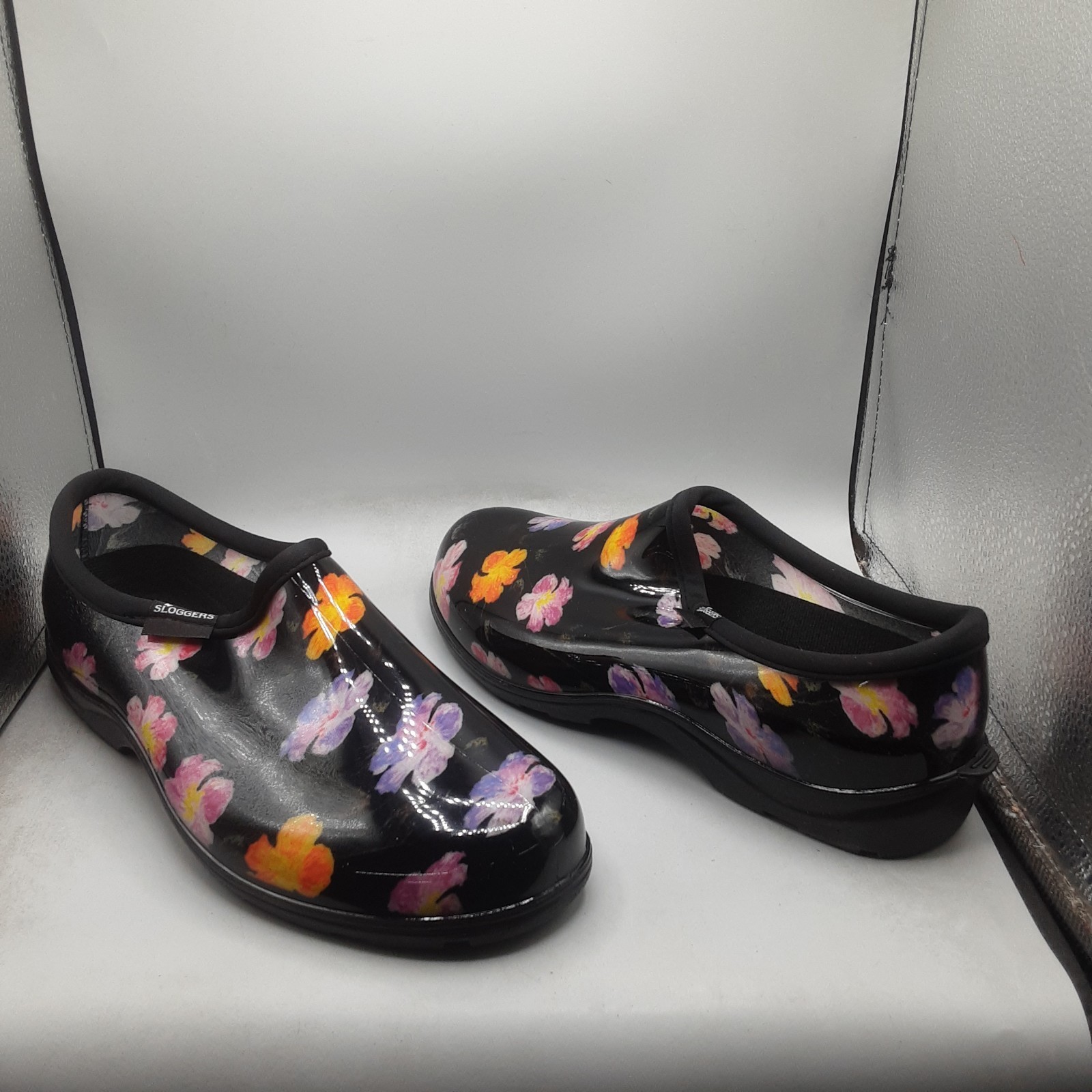 Sloggers Garden Clogs Women’s 11M Black Floral A144