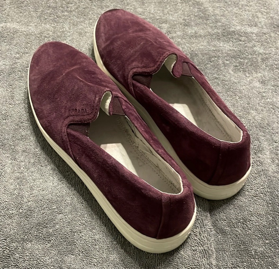 Prada Plum Purple Women’s Suede slip on shoes size EUR 37.5 / US 7.5 – 8