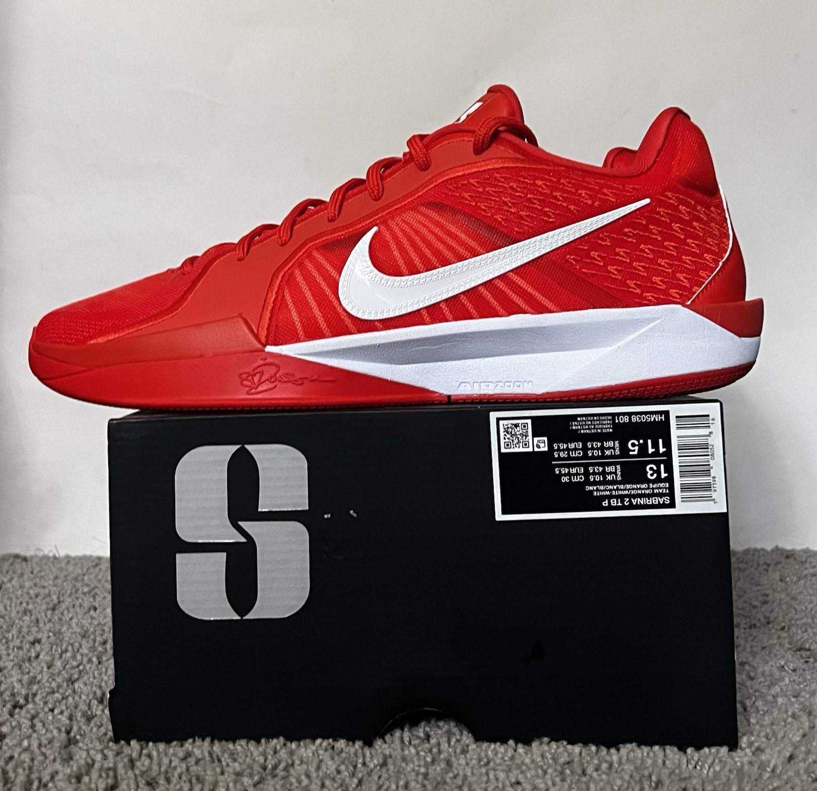 Size 11.5M/13W- Nike Sabrina 2 TB Promo «Team Orange» NBY HM5038-801